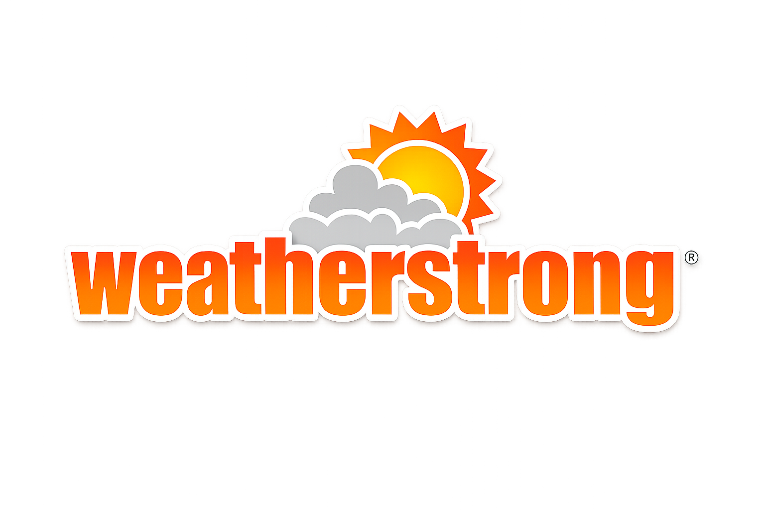 WeatherStrong logo with a stylized sun and clouds above the text.