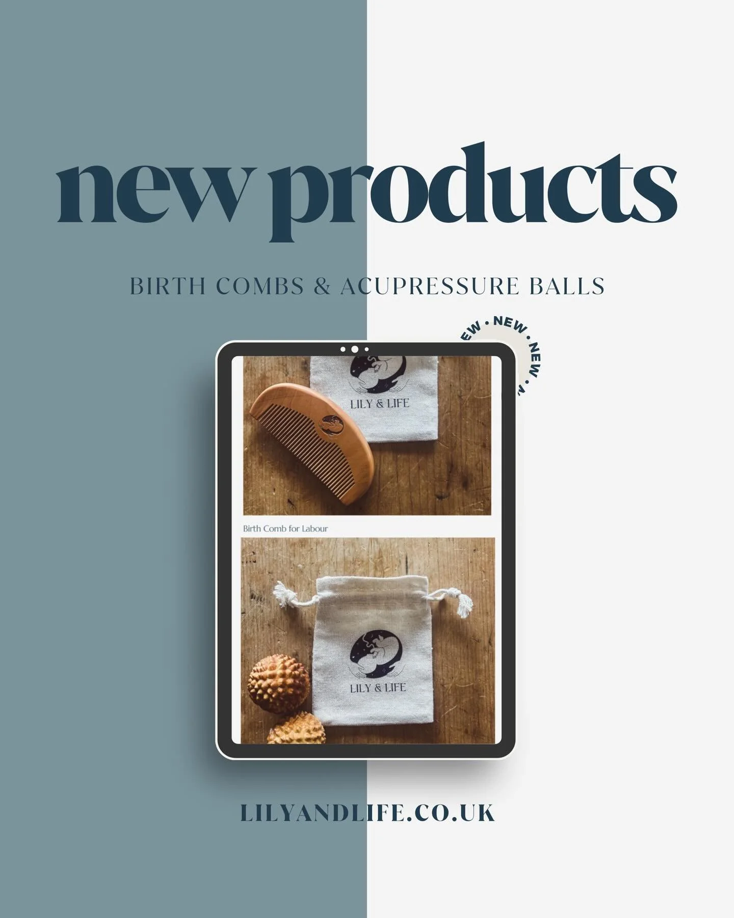 Two very exciting new additions to the website! ✨

These small but oh so mighty tools help manage contractions in labour. 
Hold either the comb or ball in your palm and as a contraction builds, you squeeze. 
At the peak, grip it tight. 
This stimulat