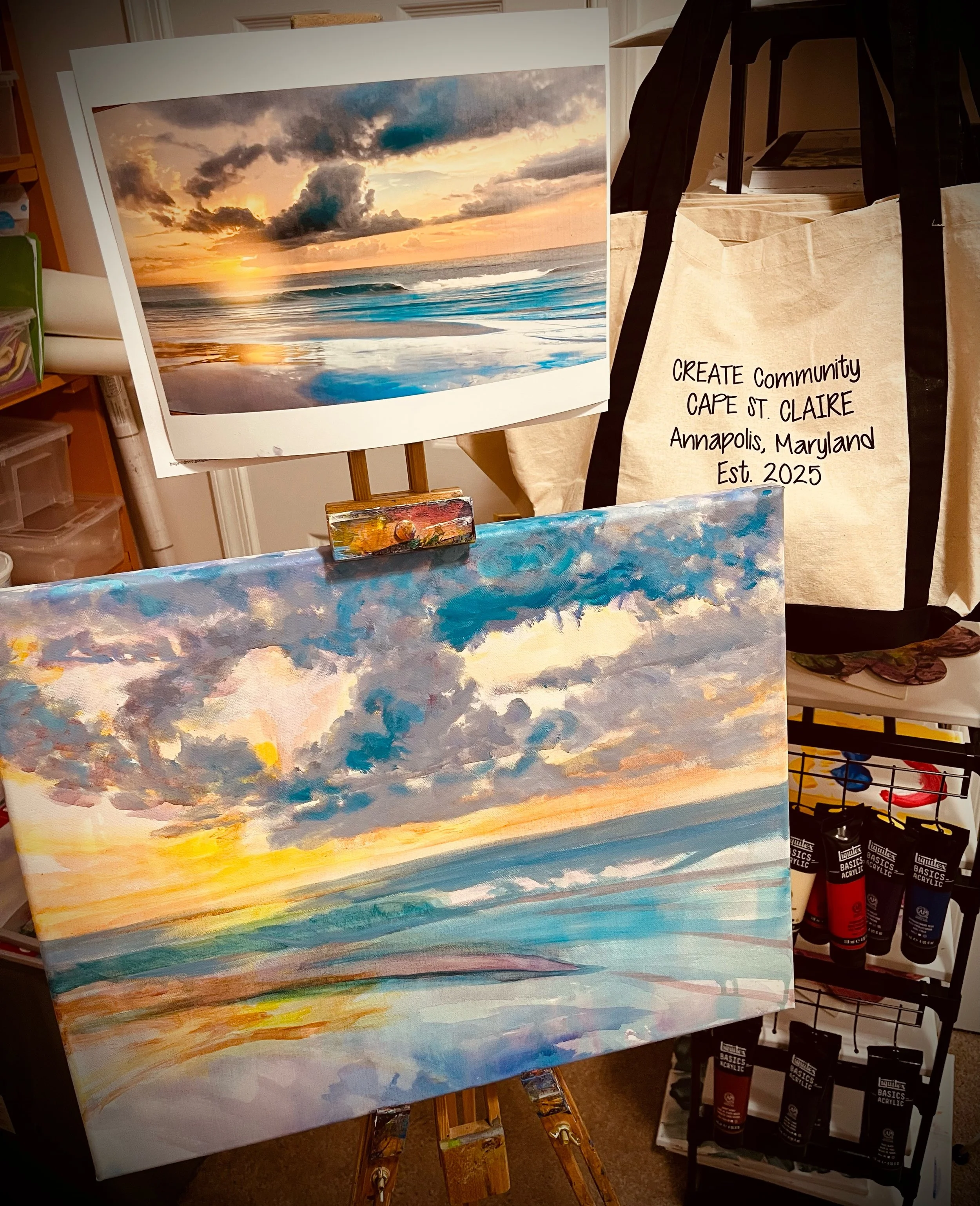 Free Community Painting Workshop: Oceanscape in acrylic paint