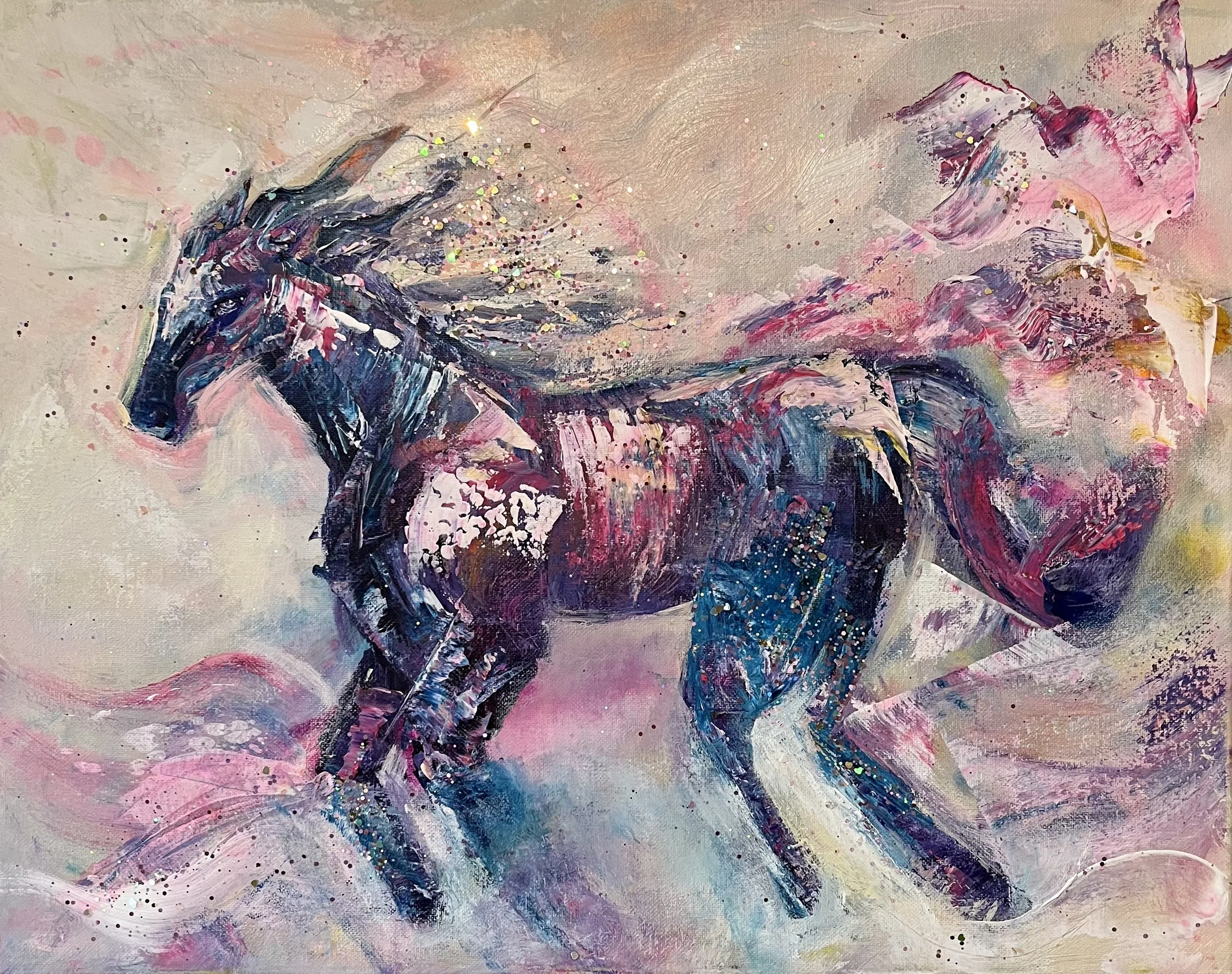 Palette Knife Sparkle Pony for Year of the Fire Horse