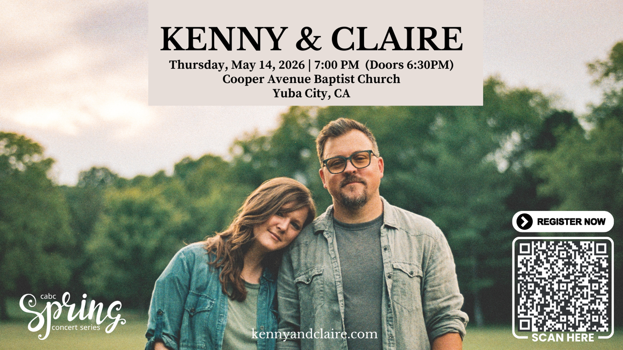 Evening of worship with Kenny & Claire Hilliard on May 14th @ Cooper
