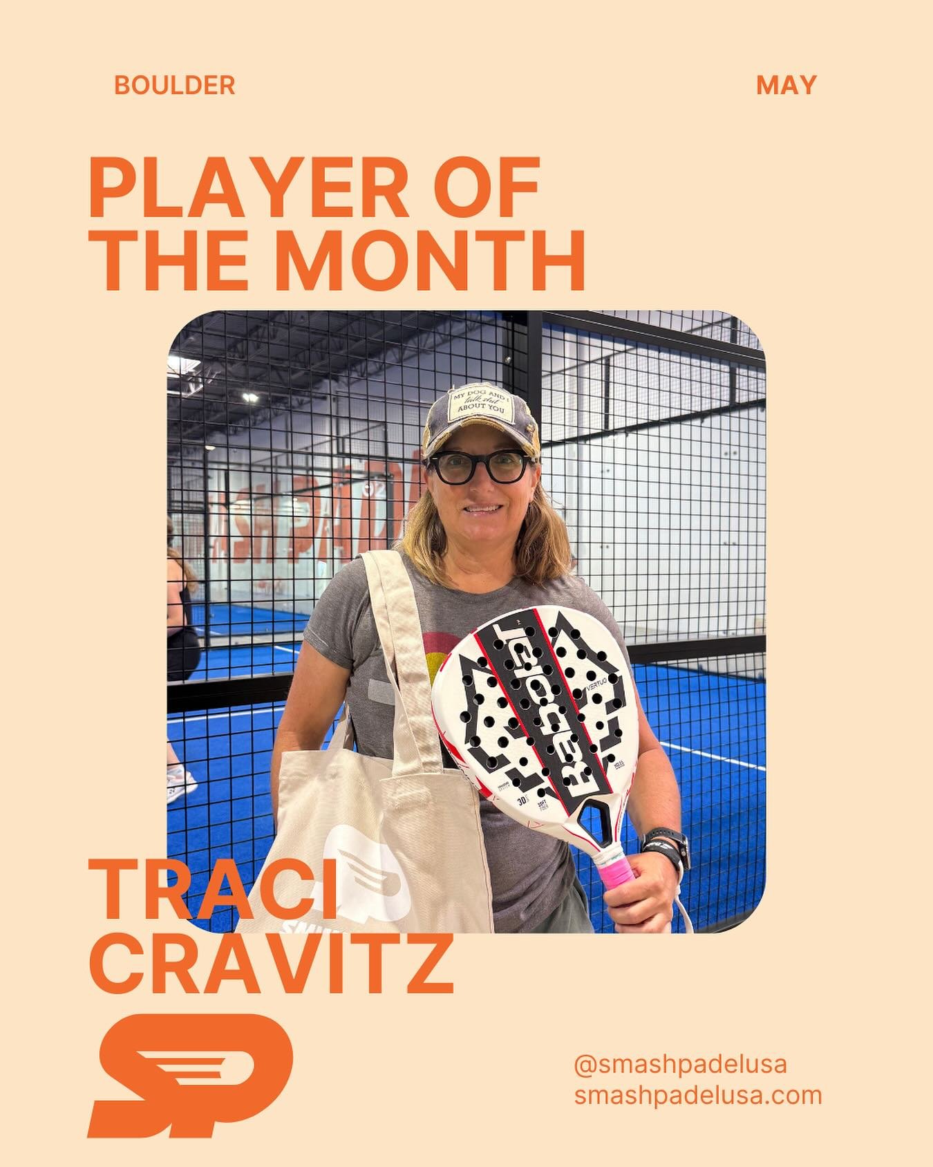 Smash Padel is excited to announce Traci Cravitz as our Player of the Month!
Traci shows up with heart, hustle, and the kind of spirit that makes this community so special. Congrats, Traci - we&rsquo;re lucky to have you on the courts! #padel #smashp