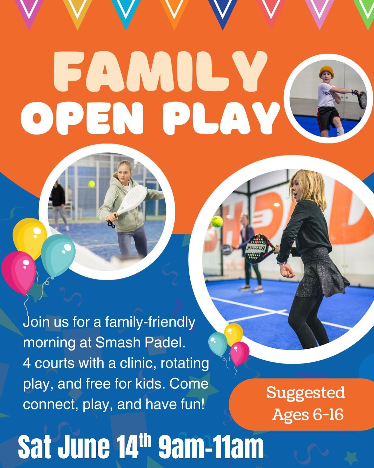 Join us for an inclusive family friendly social event at Smash Padel - a morning of fun, connection, and community. Whether you&rsquo;re a regular or new to the club, this is the perfect chance to bring in your children and family, meet fellow player