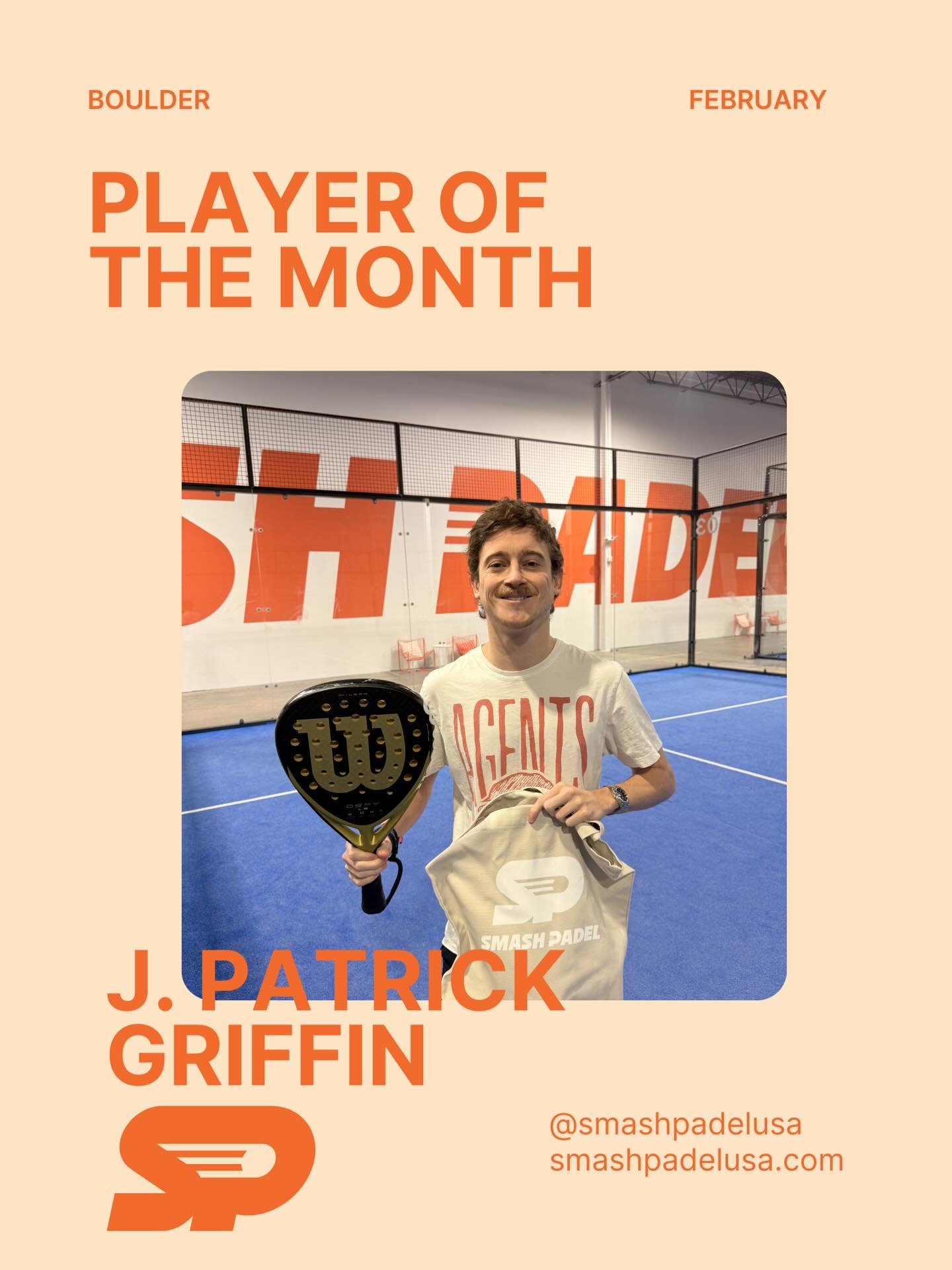 Our Player of the Month: J. Patrick Griffin 👑

If you&rsquo;ve played a match at the club, chances are you&rsquo;ve shared the court with Patrick. Always friendly, always approachable, and always ready to play, no matter the day or hour.

Patrick is