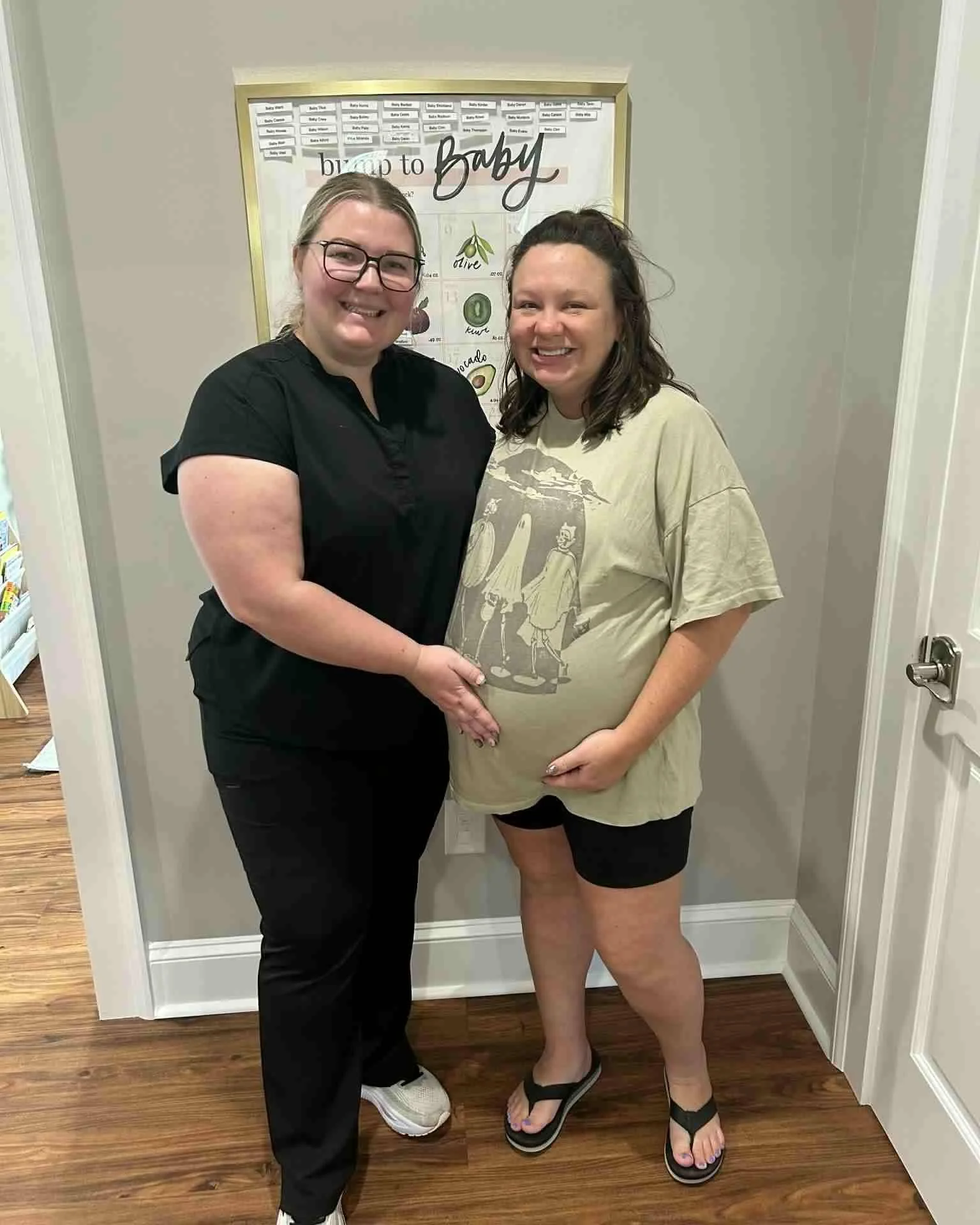 LAST prenatal adjustment!! Next time we see her, she&rsquo;ll have a +1 in tow! Congratulations and good luck to this sweet mama-to-be! 💙💙