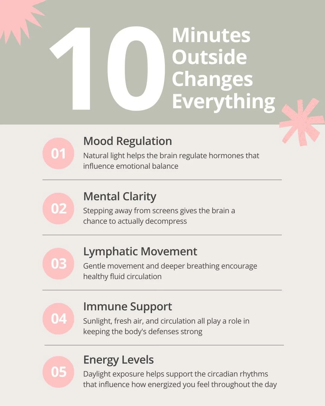 You've been staring at the same four walls all morning, your brain feels like mush, and then you step outside for ten minutes, and somehow everything feels just a little more manageable. 🌤️

That's no coincidence&hellip;that's your nervous system ge