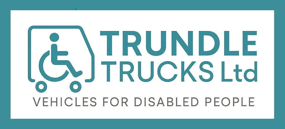 Logo for Trundle Trucks Ltd, a company that provides vehicles for disabled people, featuring a wheelchair symbol with a truck outline.