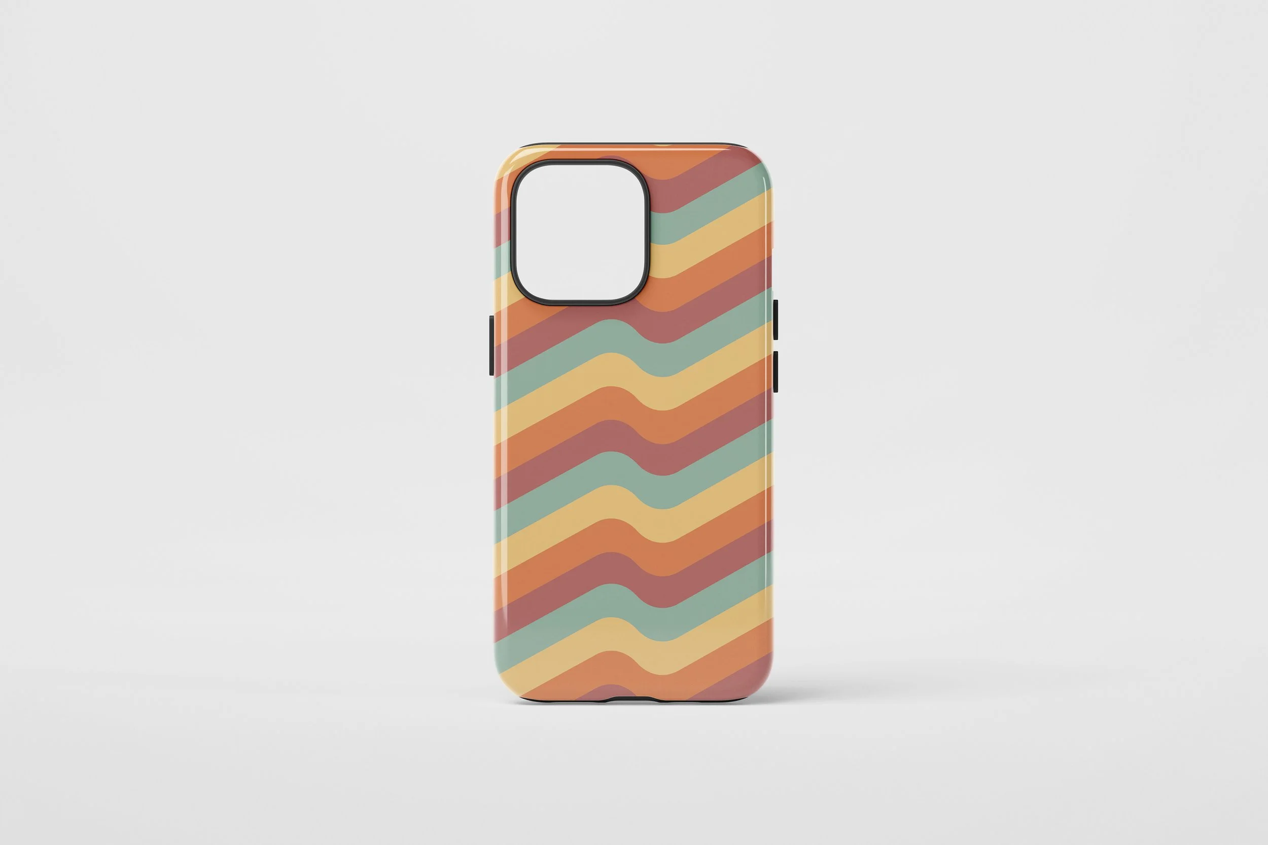 Retro Wavy Stripe MagSafe iPhone Case, Colorful Vintage Phone Cover, iPhone 14–17