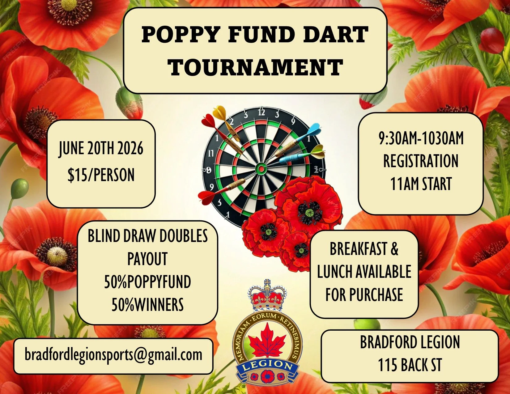 Poppy Fund Dart Tournament