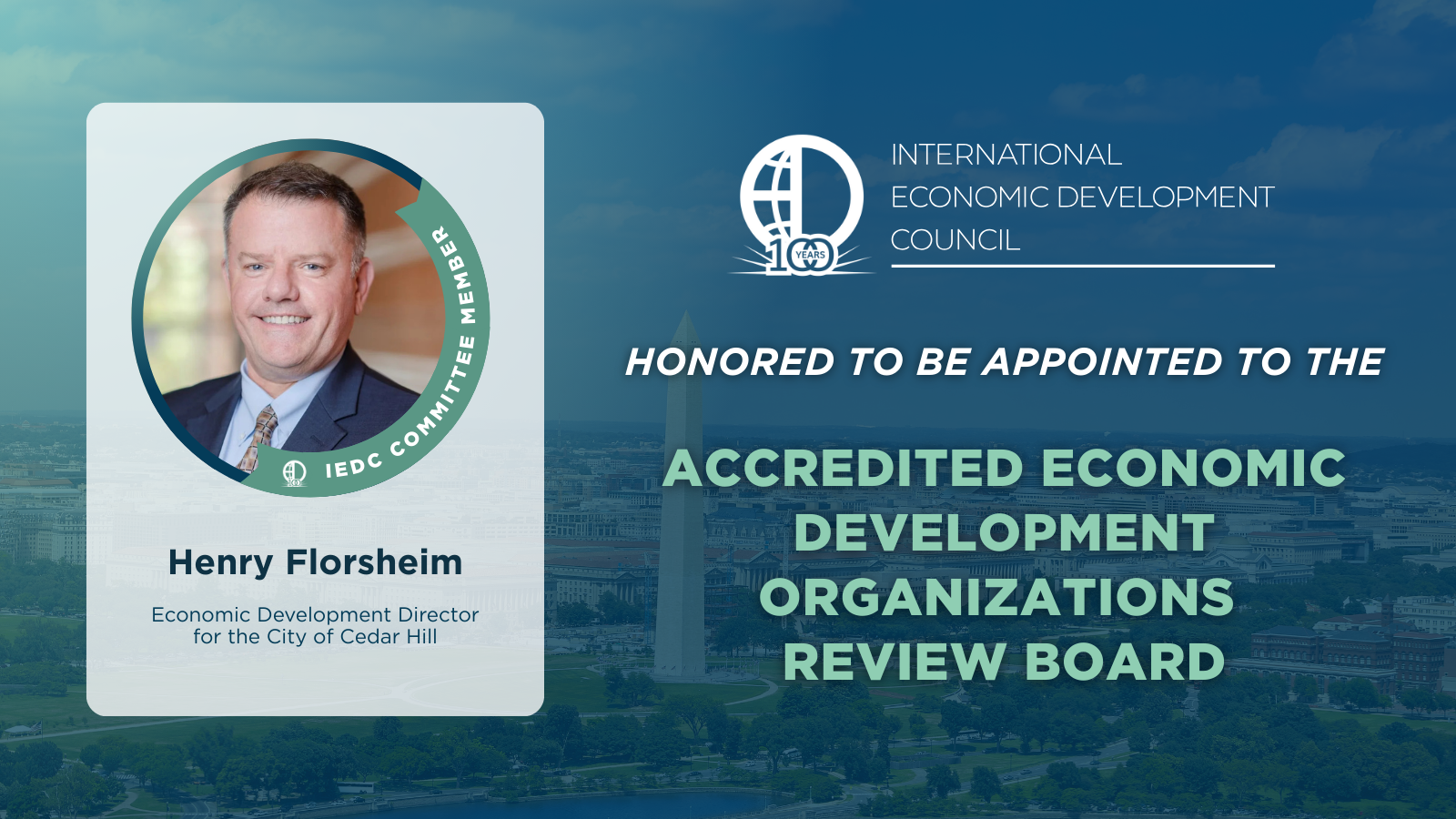 Cedar Hill Economic Development Director Appointed to National Review Board