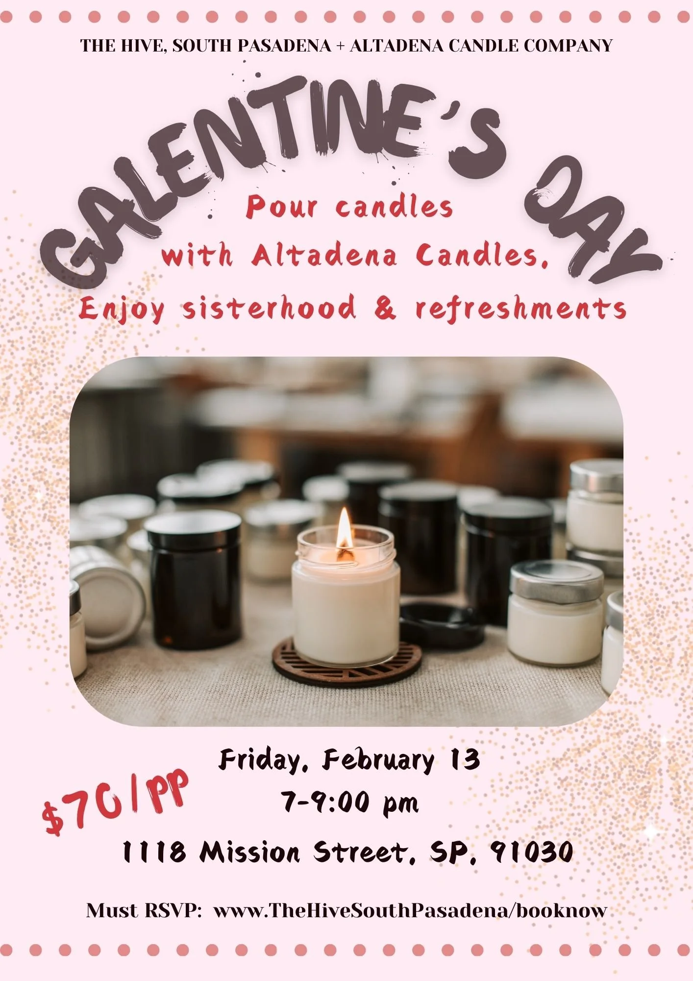 Galentine's Galentines Day the hive south pasadena events make and take create makers fun women sisters