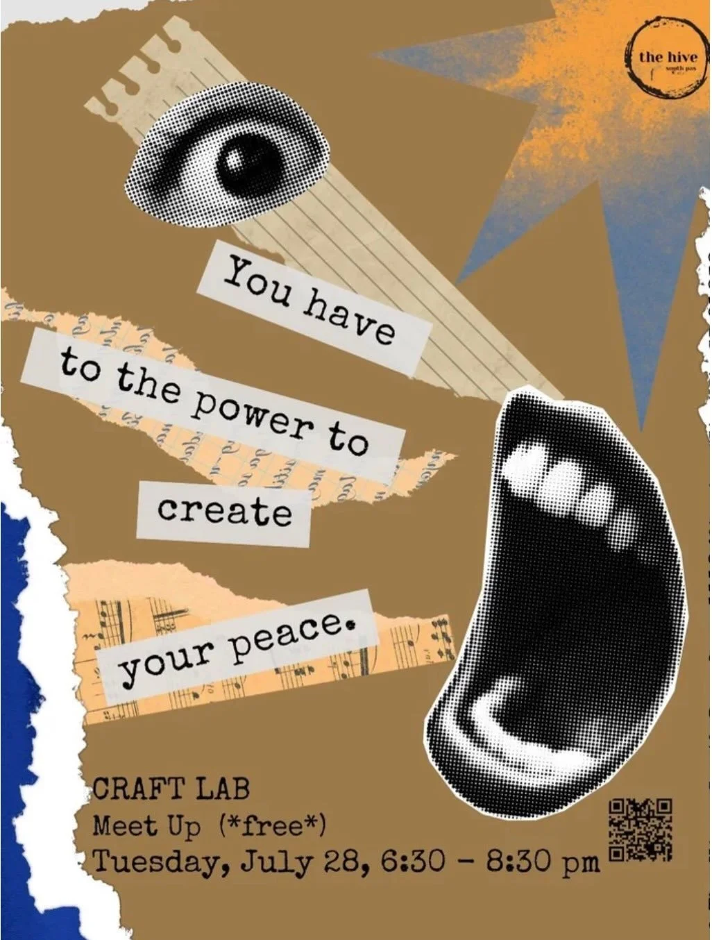 Makers! Meet up for free at Craft Lab, Tuesday night, July 28 6:30 PM to 8:30 PM at 1118 Mission St., South Pas 91030 

Bring your own Craft/Art/hobby/writing&mdash;whatever you wanna do to make and meet some like-minded creative folks. 

This is the