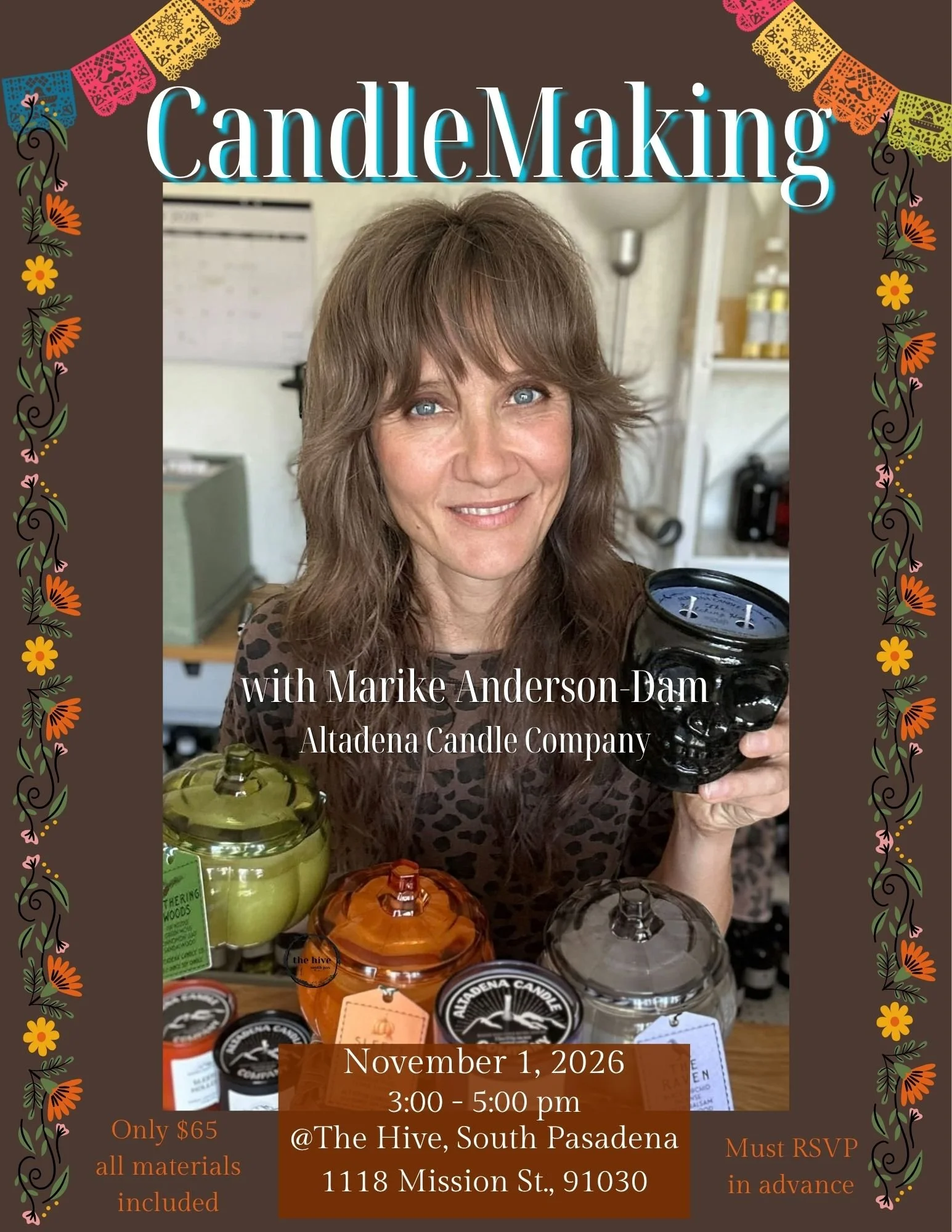 Candles DIY Altadena Candle Company wax wick craft arts making makers the Hive South Pasadena Pasadena Eagle Rock Alhambra Highland Park 