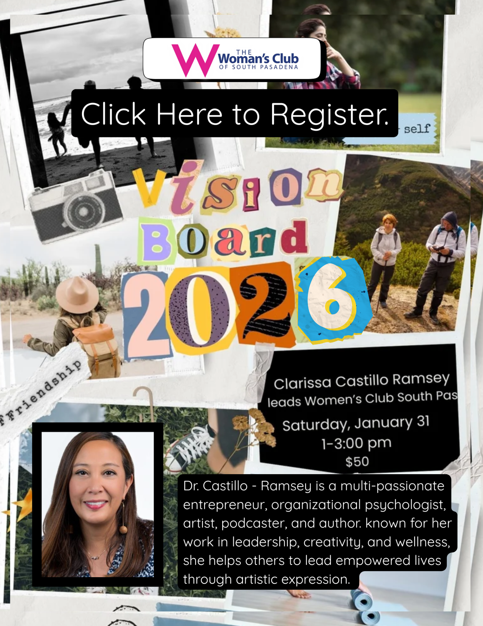 Vision Board the hive south pasadena events make and take create makers women goals 2026 Women's Club South Pasadena