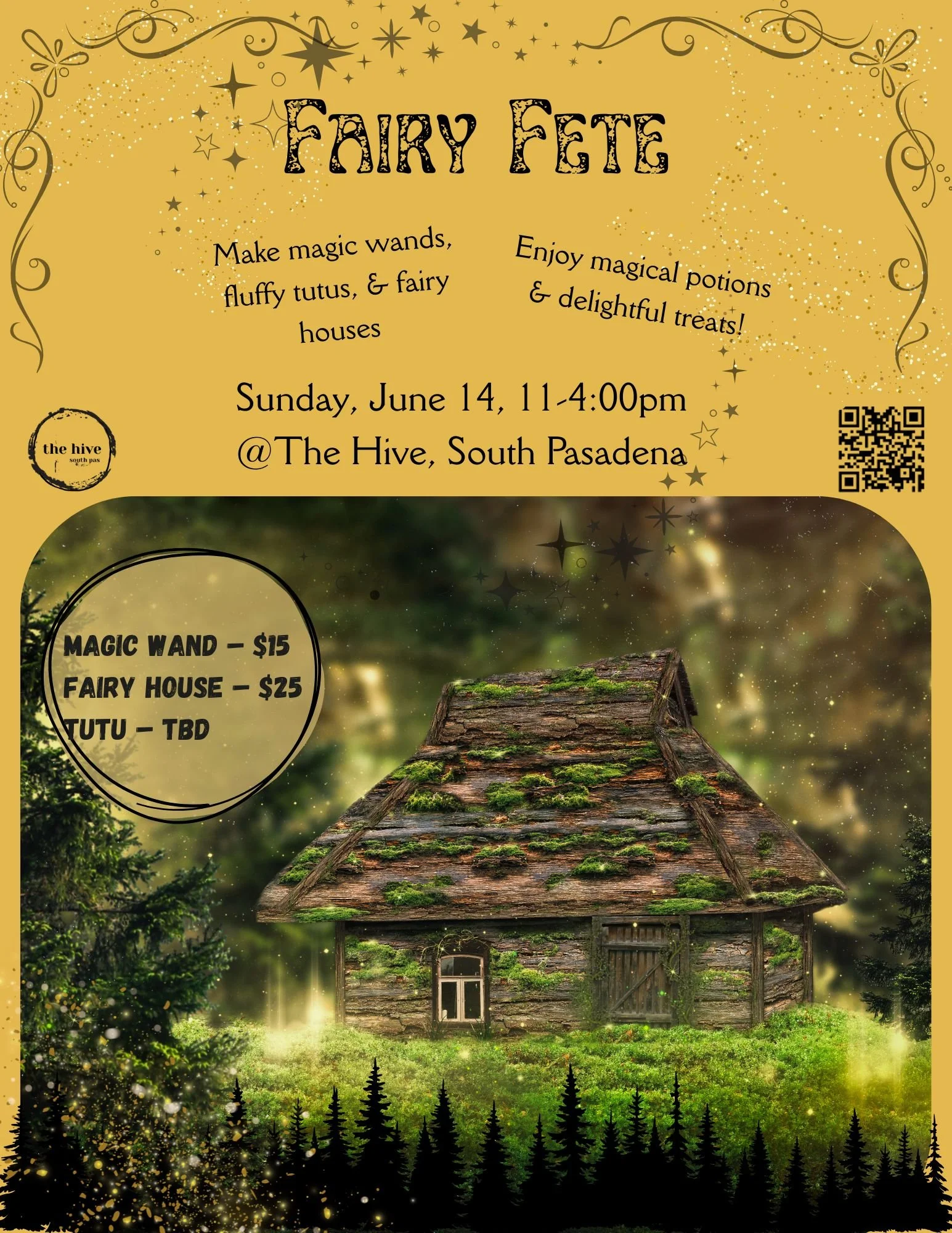 magic fairy party event make and take arts and crafts magical wands tutu potions fairy house the hive south pasadena family fun time fete