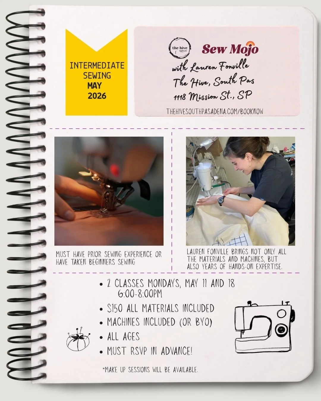 teens & tweens sewing art make and take the hive south pasadena arts crafts teens adults events makers makings collage paint ephemera stitching sew intermediate
