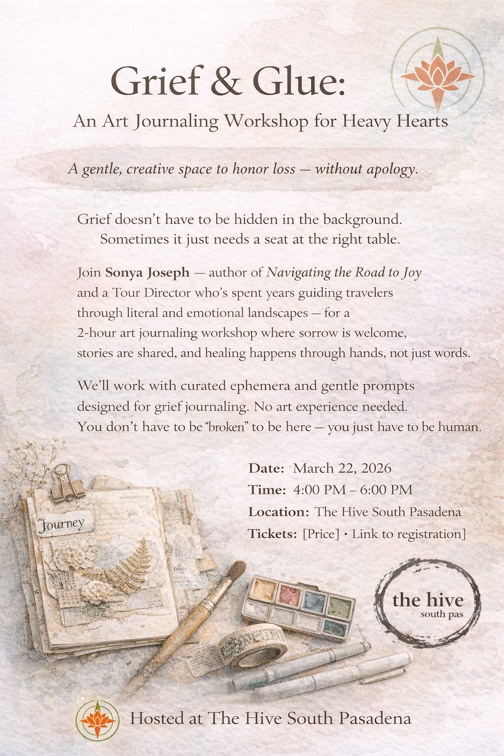 grief art heals art journaling collage sonja joseph make and take