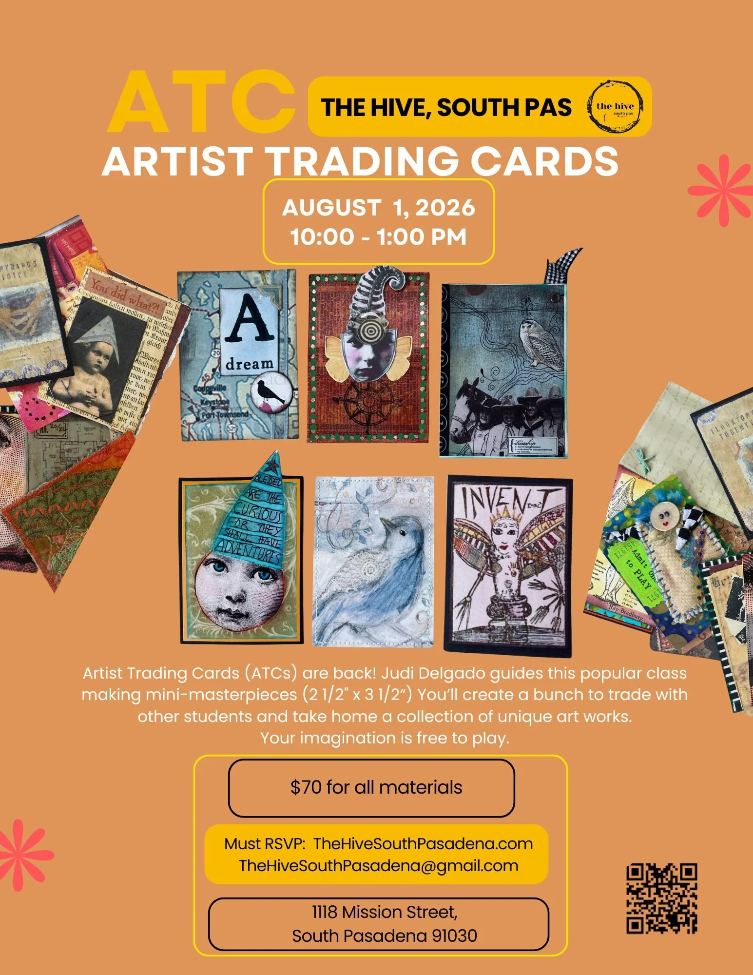 ACT Artist Trading cards
art journal collage painting collage imagination creation make and take arts and crafts the hive south pasadena highland park eagle rock create community adult makers cut and paste
