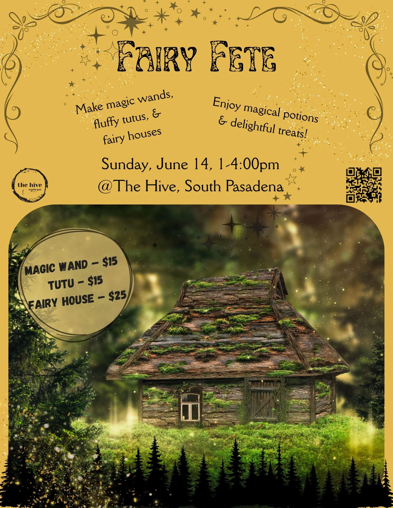 magic fairy party event make and take arts and crafts magical wands tutu potions fairy house the hive south pasadena family fun time fete