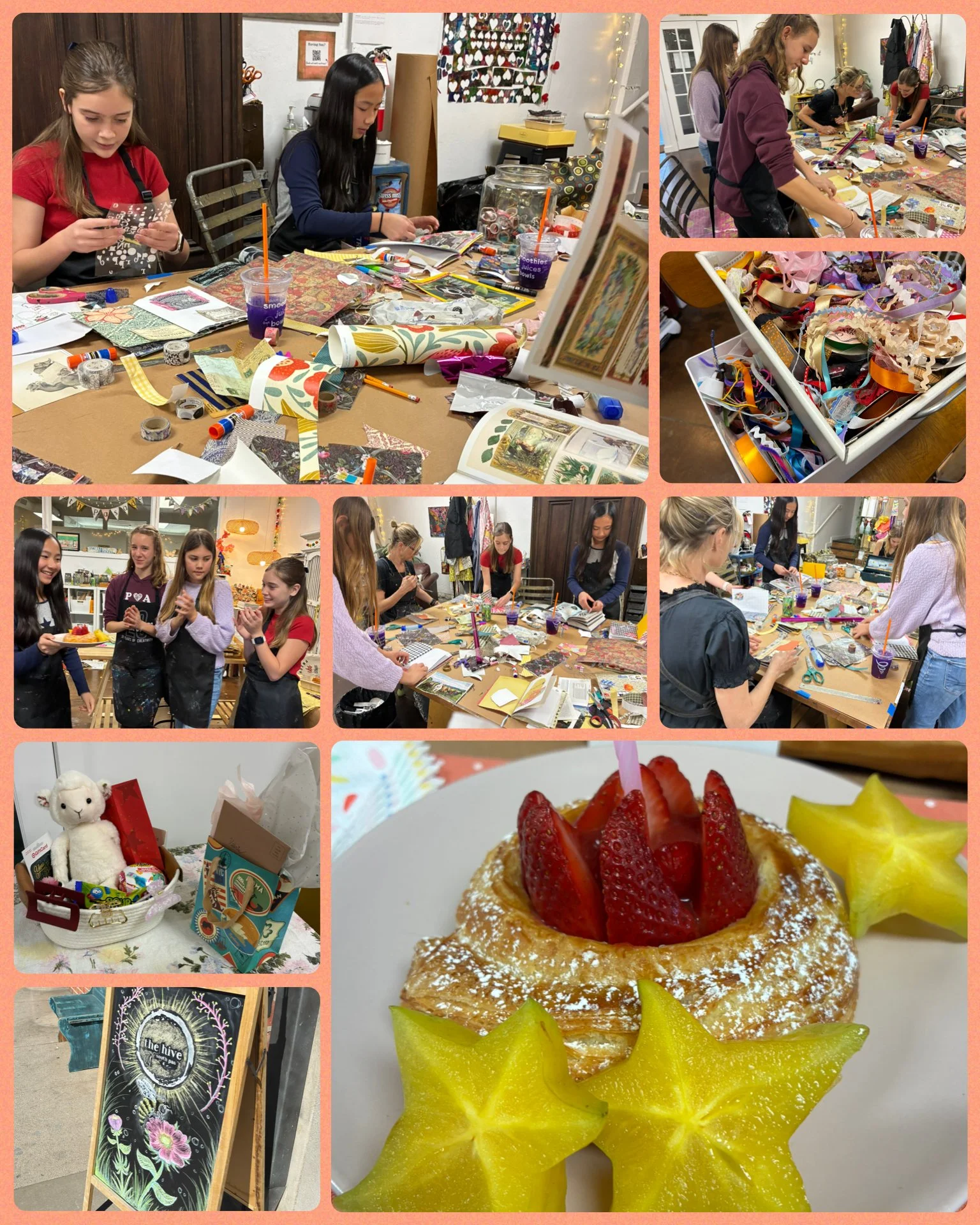 the hive south pasadena workshop class private parties family time fun gathering make and take collage sewing miniatures teens adults birthday parties friends event
