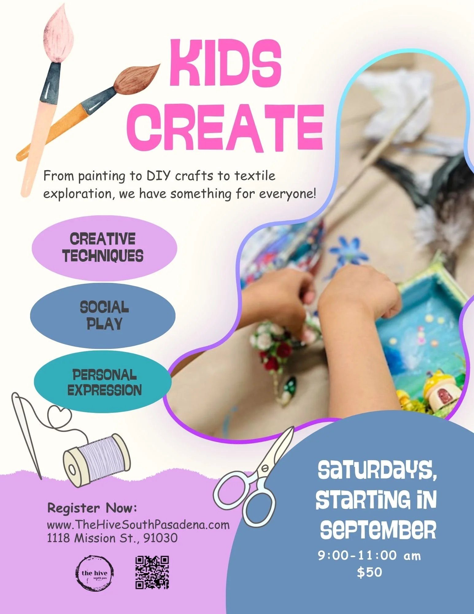 kids art create children expression play creative socialize paint DIY art craft making arts. & crafts textiles exploration knit crochet