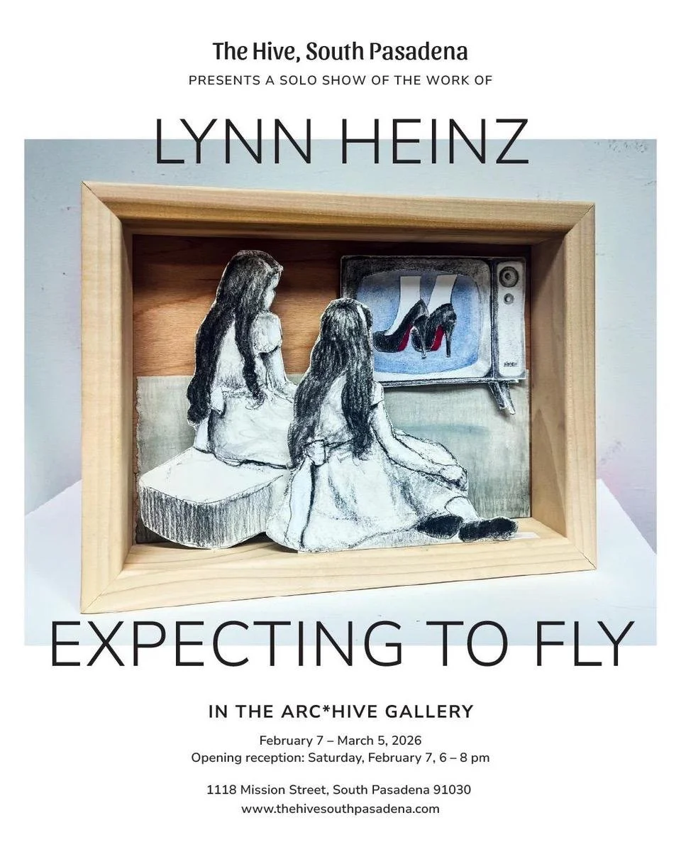 gallery show art collage assemblage lynn heinz Brewery artist solo the hive south pasadena events drawing painting highland park pasadena