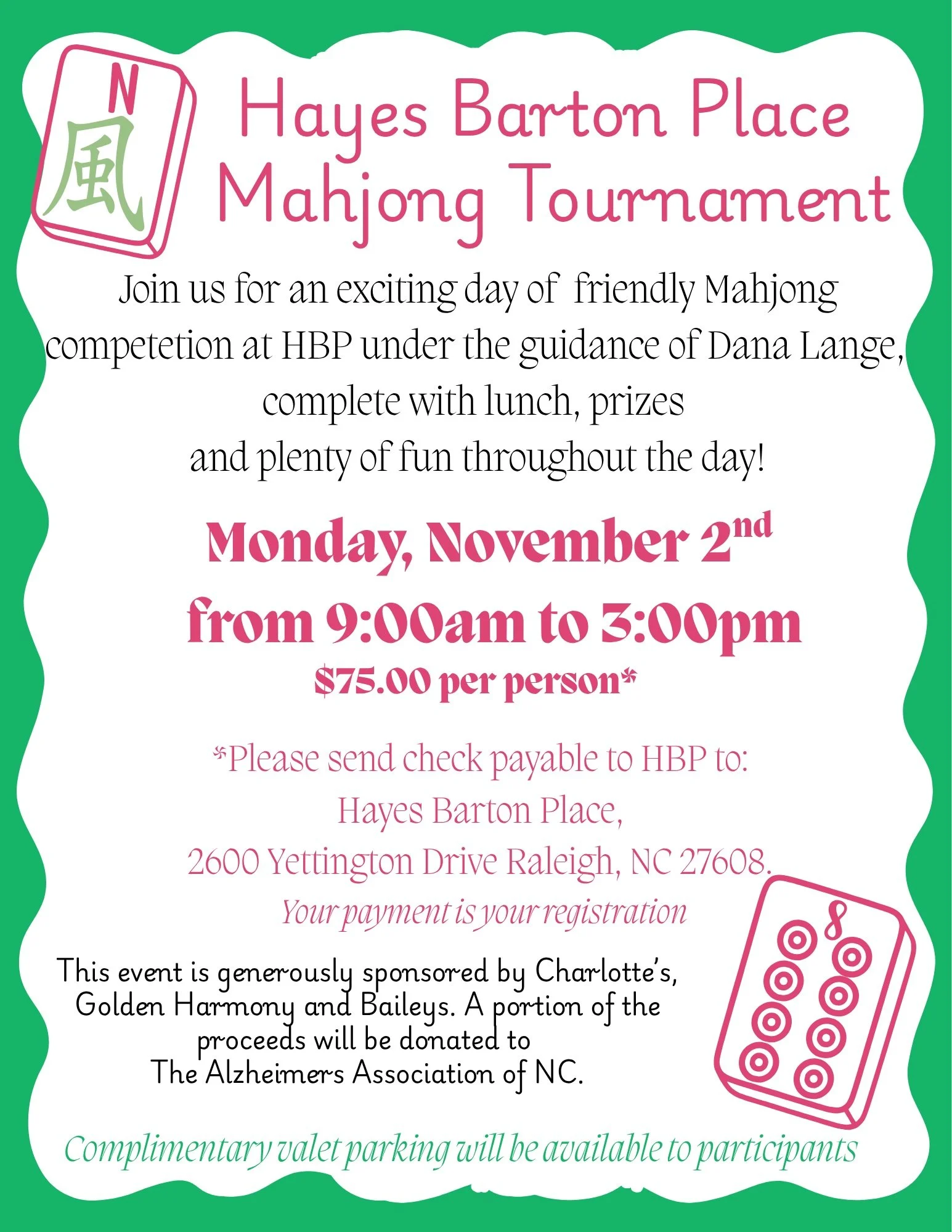 Mah Jongg Tournament at Hayes Barton Raleigh NC