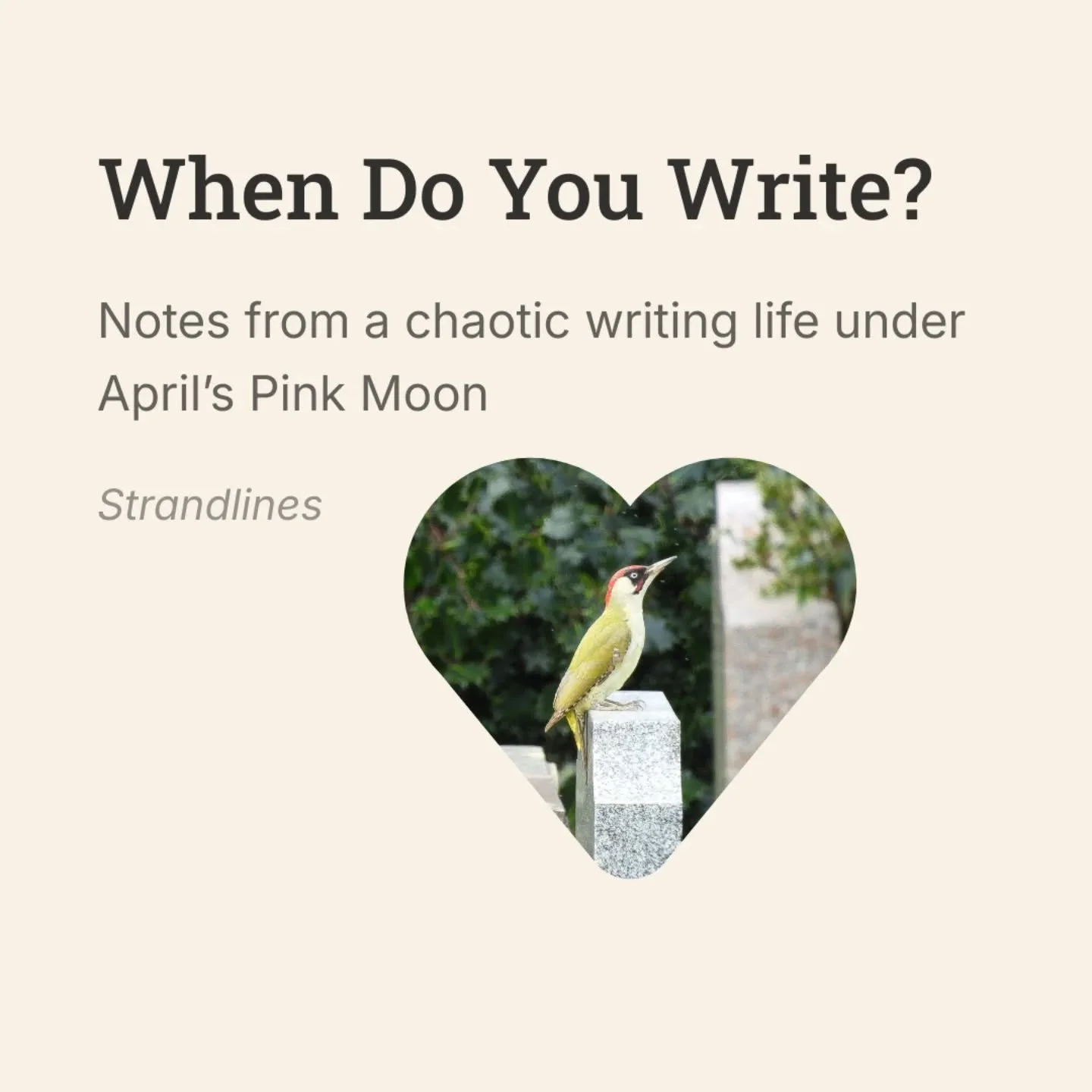 ➡️ Last week a friend asked me how I have time to write. 

The answer is:
 
I don't have time. But I do write. 

Since writing this piece about it I've realised that it isn't only that I'm determined to write no matter what. It's also, I can't imagin