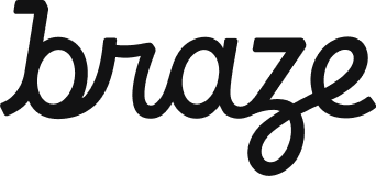 Close-up of the black, stylized word 'braze' in cursive font on a white background.