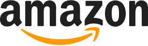 Amazon logo with black text and an orange arrow underneath.