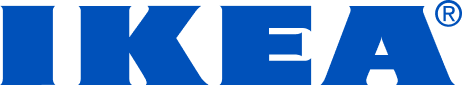IKEA logo in blue on a white background