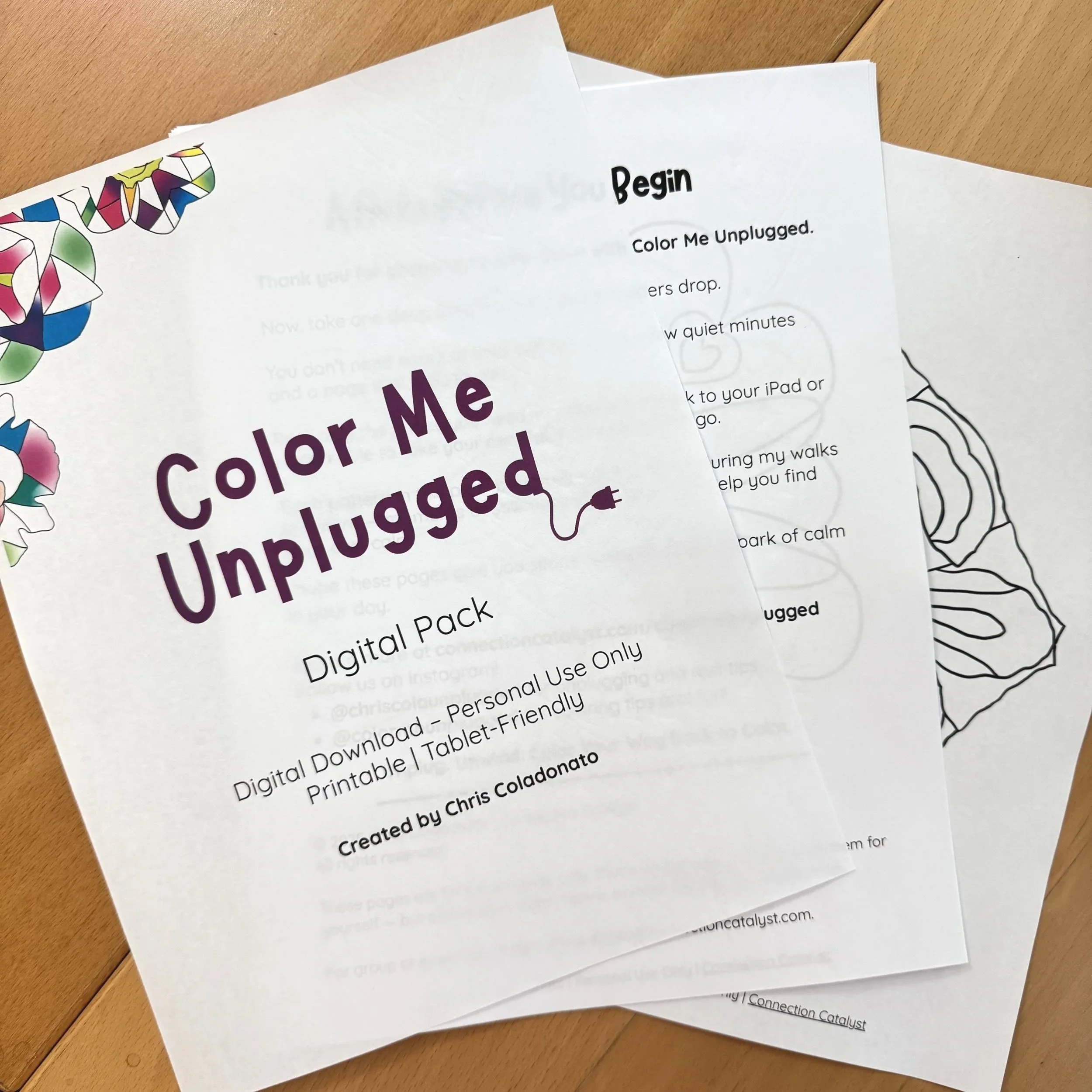Color Me Unplugged: Digital Coloring Pack | Vol. 1