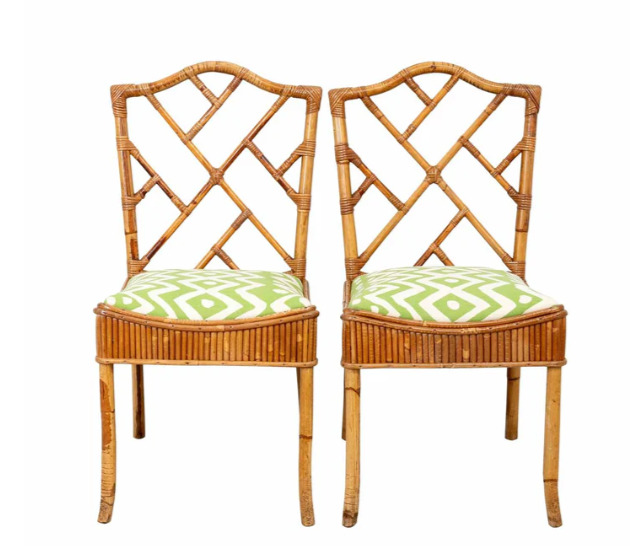 Pair of Midcentury Bamboo Side Chairs