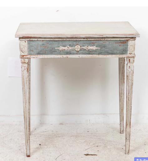 Gustavian Style Painted Cream Blue Console