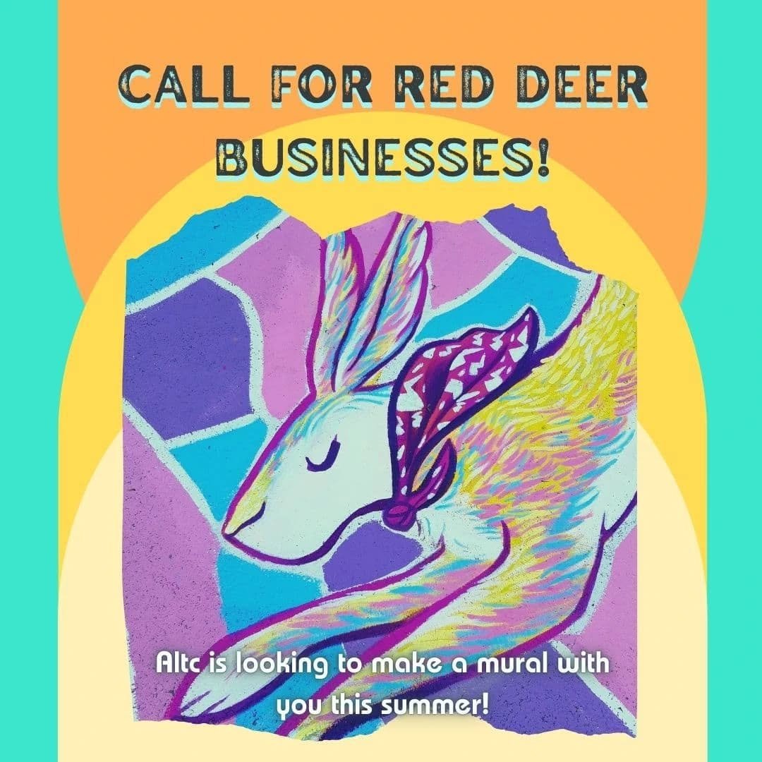 Hey-o AB, we&rsquo;re still taking applications for mural projects this summer! Give us your ideas (and walls) and @altc.ca will collab with you to make it happen! And while this call is for Red Deer businesses, we can still make projects happen arou