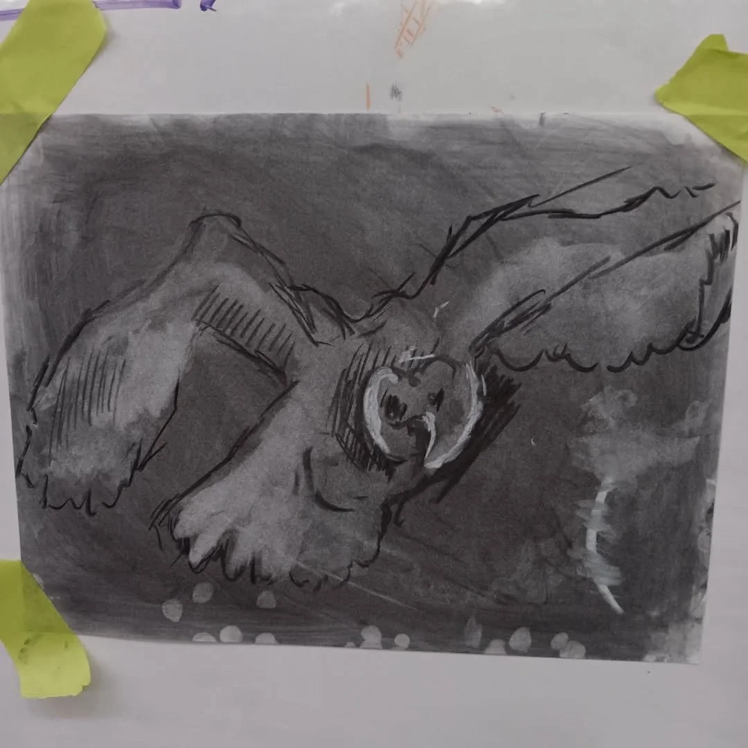 Class Two in Pet Portraiture really took off (in a messy way)!
We talked about how to build up more complex form, how to tone paper, mark-making and value scales, and work with new materials.
What we DID though... was draw a lot of weirdly posed an