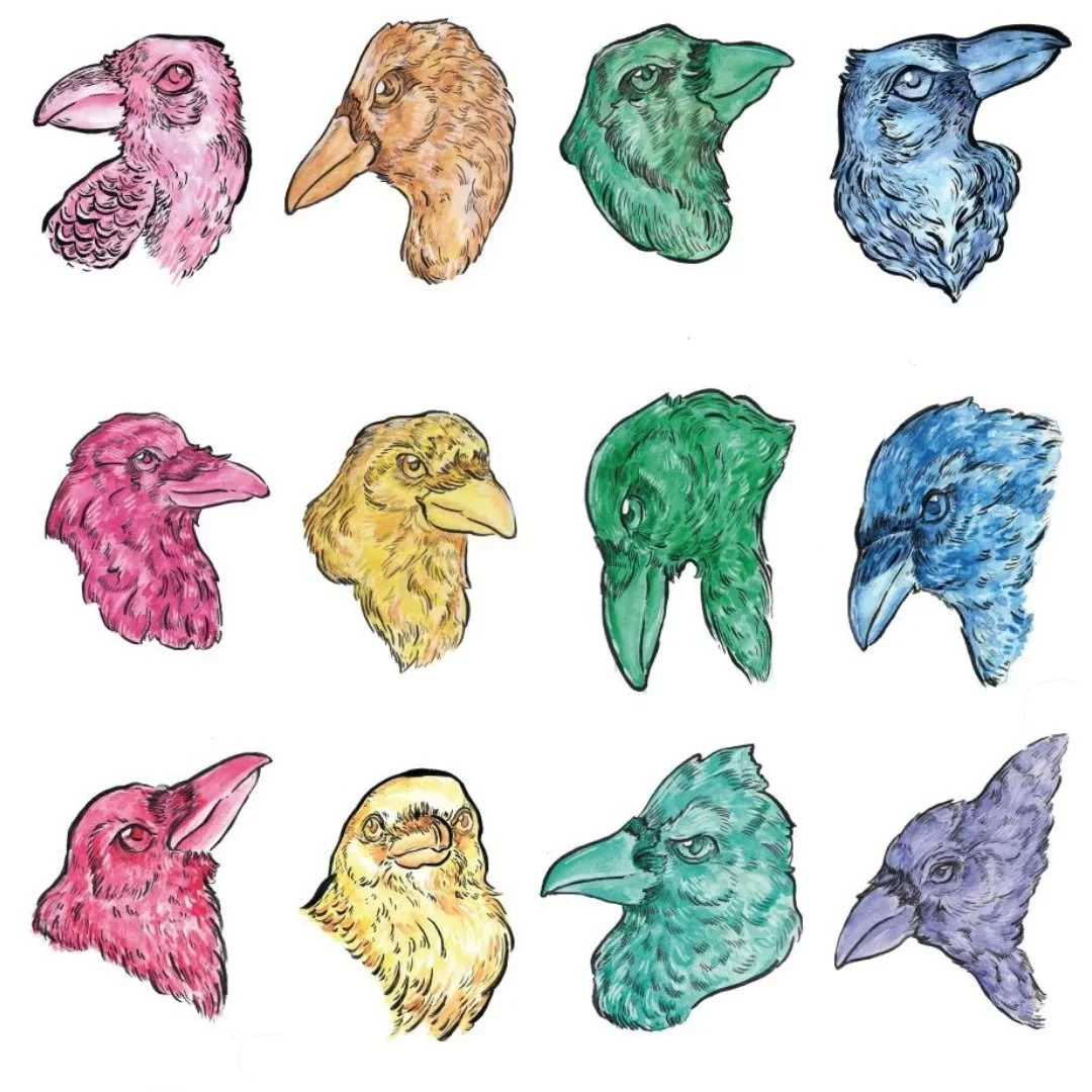 More Crows than I knows what to do with.

Made a fun thing with all my Chroma Crows; not sure what to do with it but would love some ideas!
Maybe a notebook cover? Maybe tea towels? Gimme your ideas!