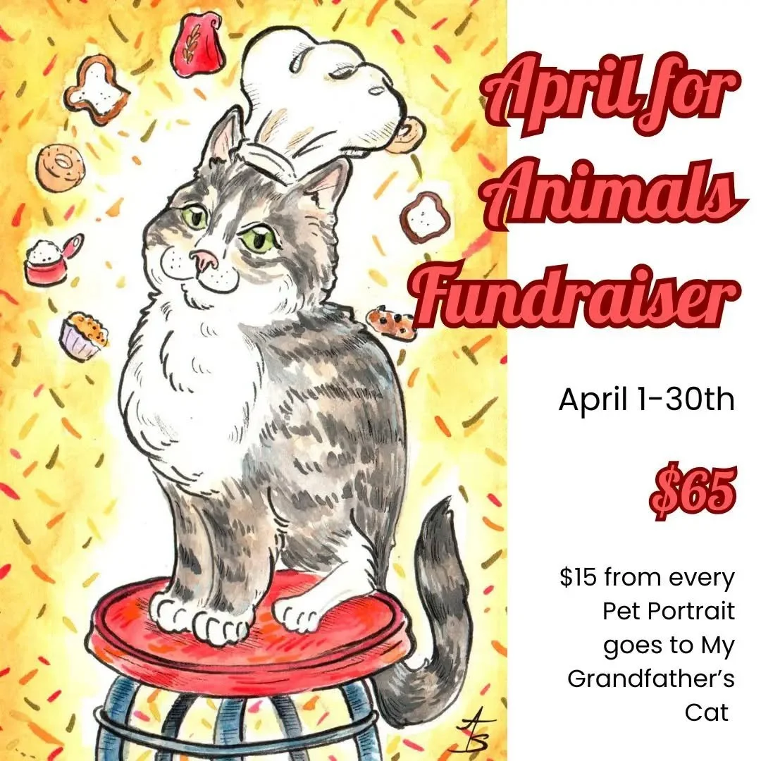 April for Animals fundraiser is back!
This year I'm raising funds for @mygrandfatherscat, who rehomes senior's pets as they transition to new stages of life. They help exchange animals from one loving home to another, giving huge relief and peace of 