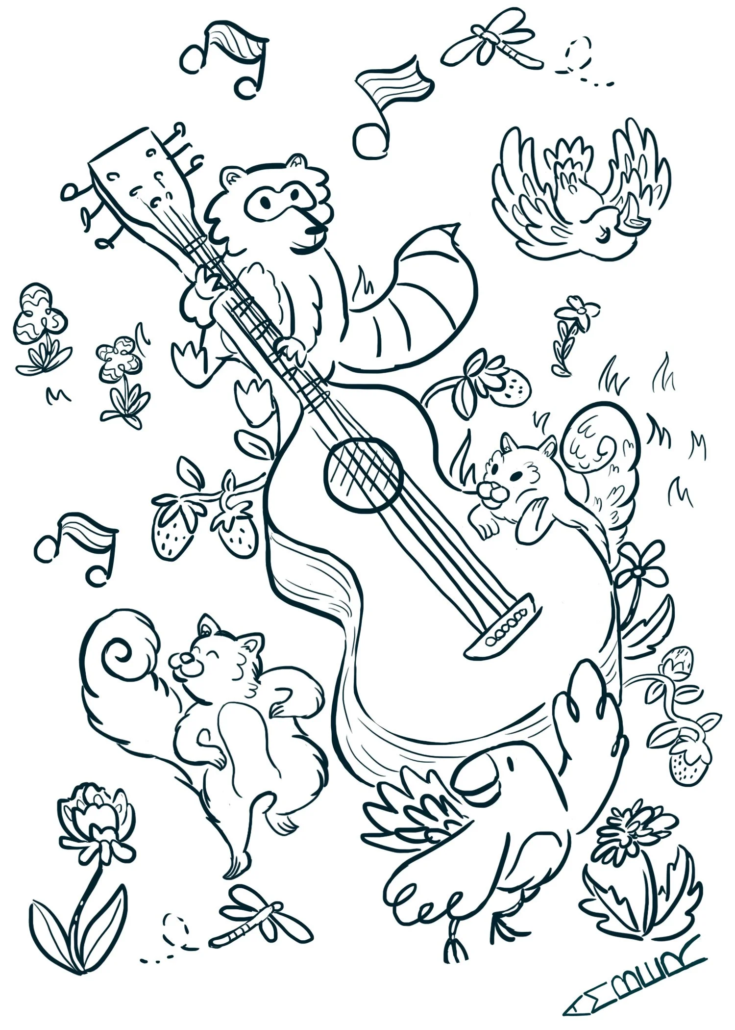 Folk Fest Colouring Sheet; personal project