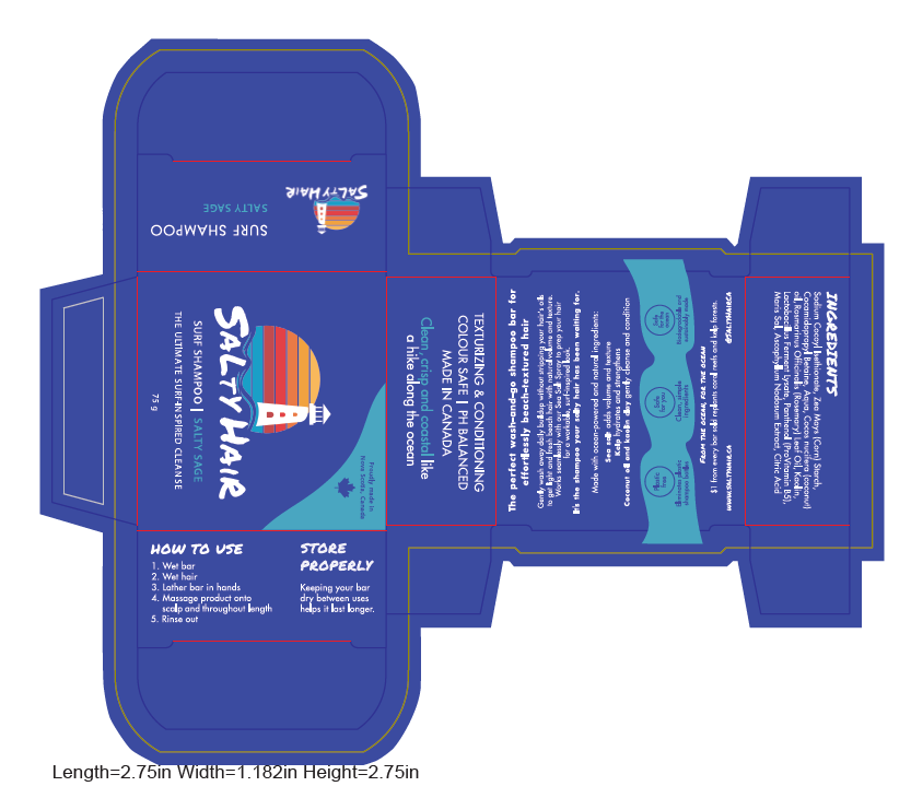 Package layout design for Salty Hair products (4 designs in total)
