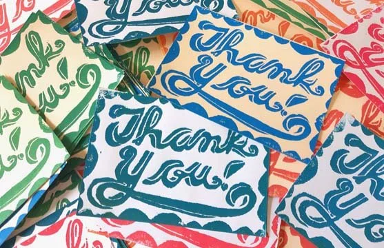 Block-print cards
