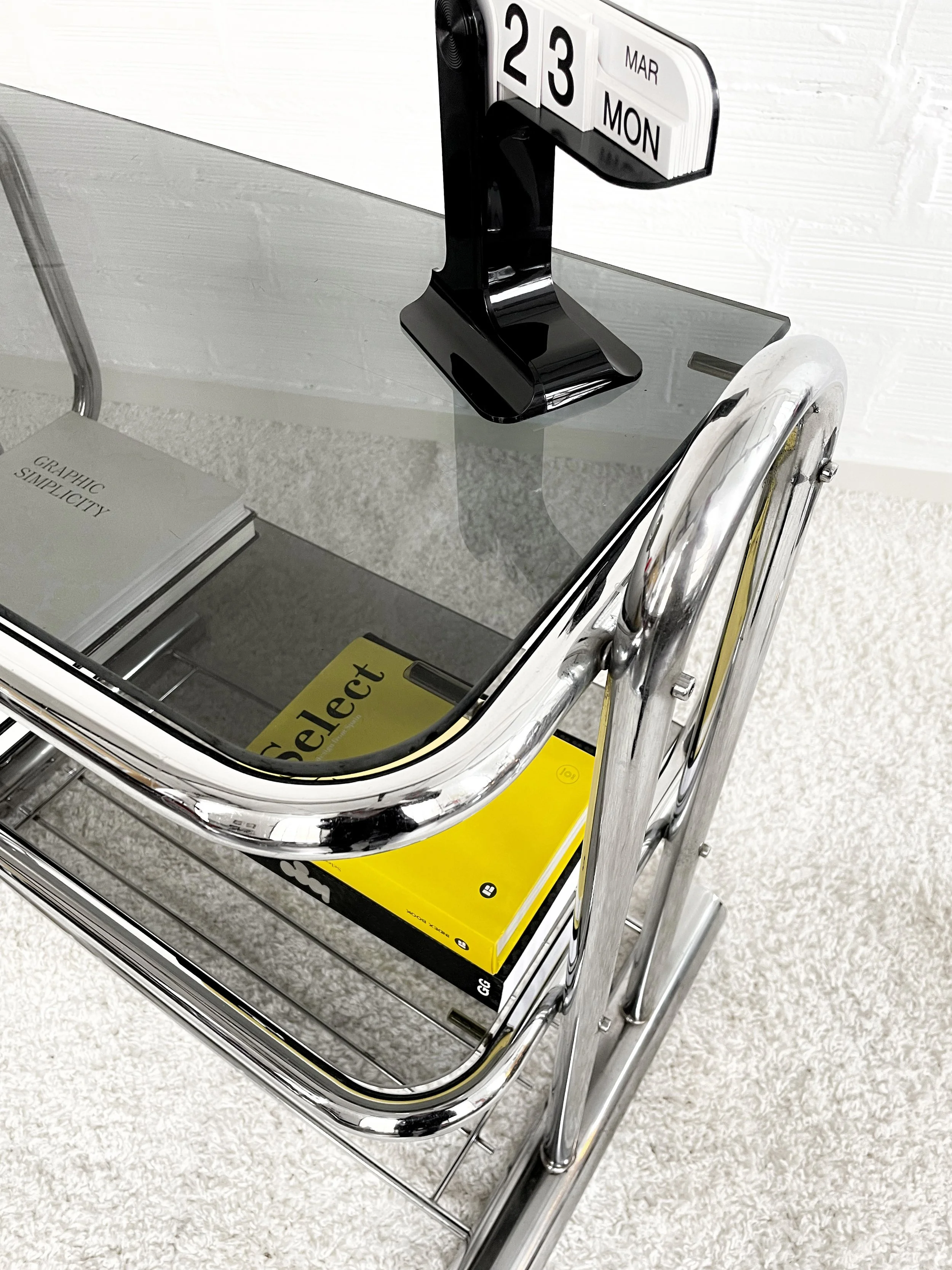 Estantería vintage de acero cromado, década de 1970. Monda Lironda Vintage