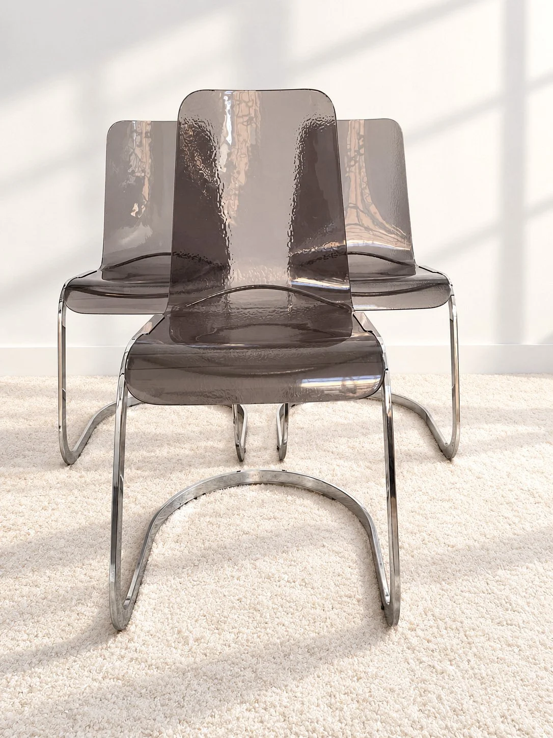 Sillas cantilever Roche Bobois. Francia, años 70.