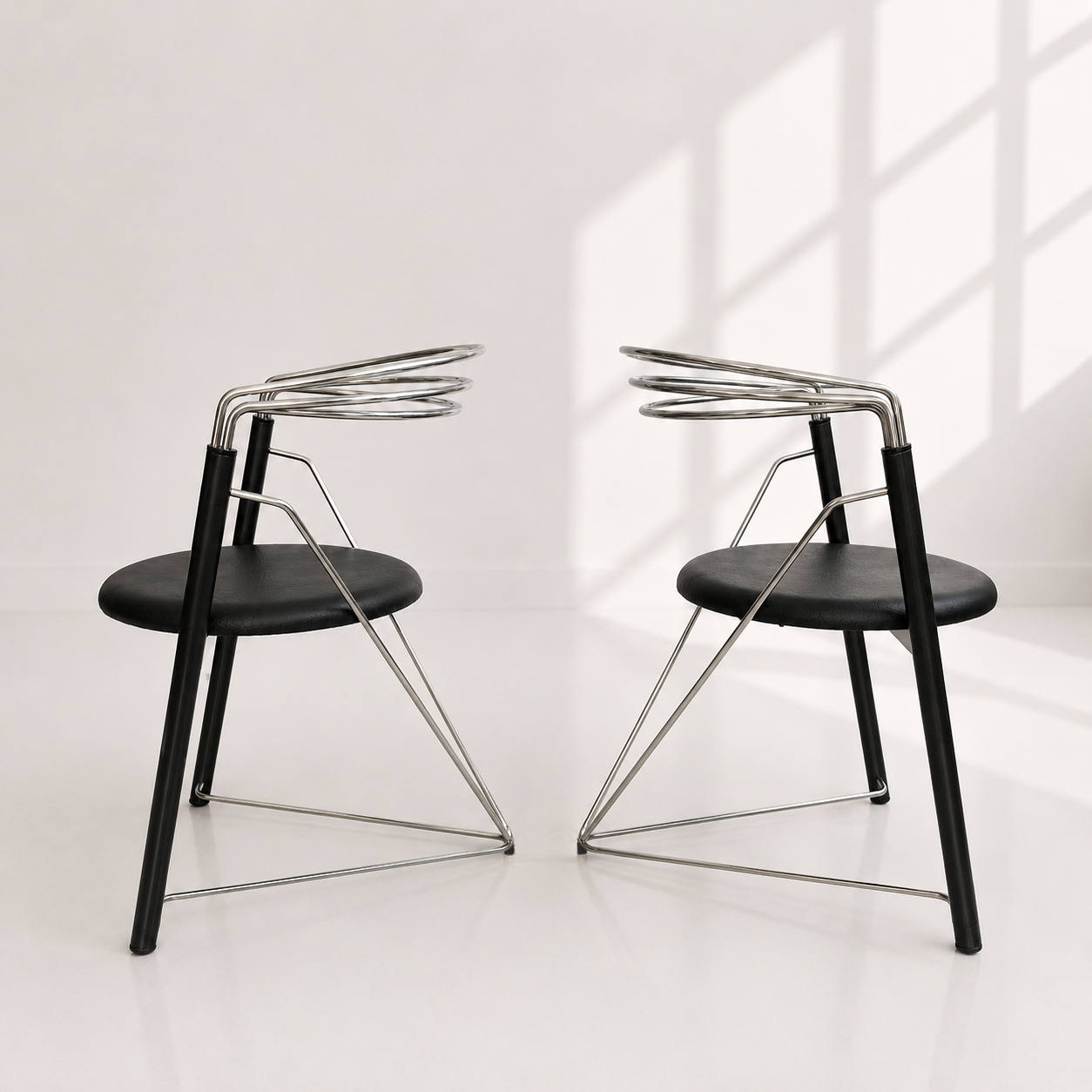 Silla postmoderna de inspiración Mario Botta. Monda Lironda Vintage