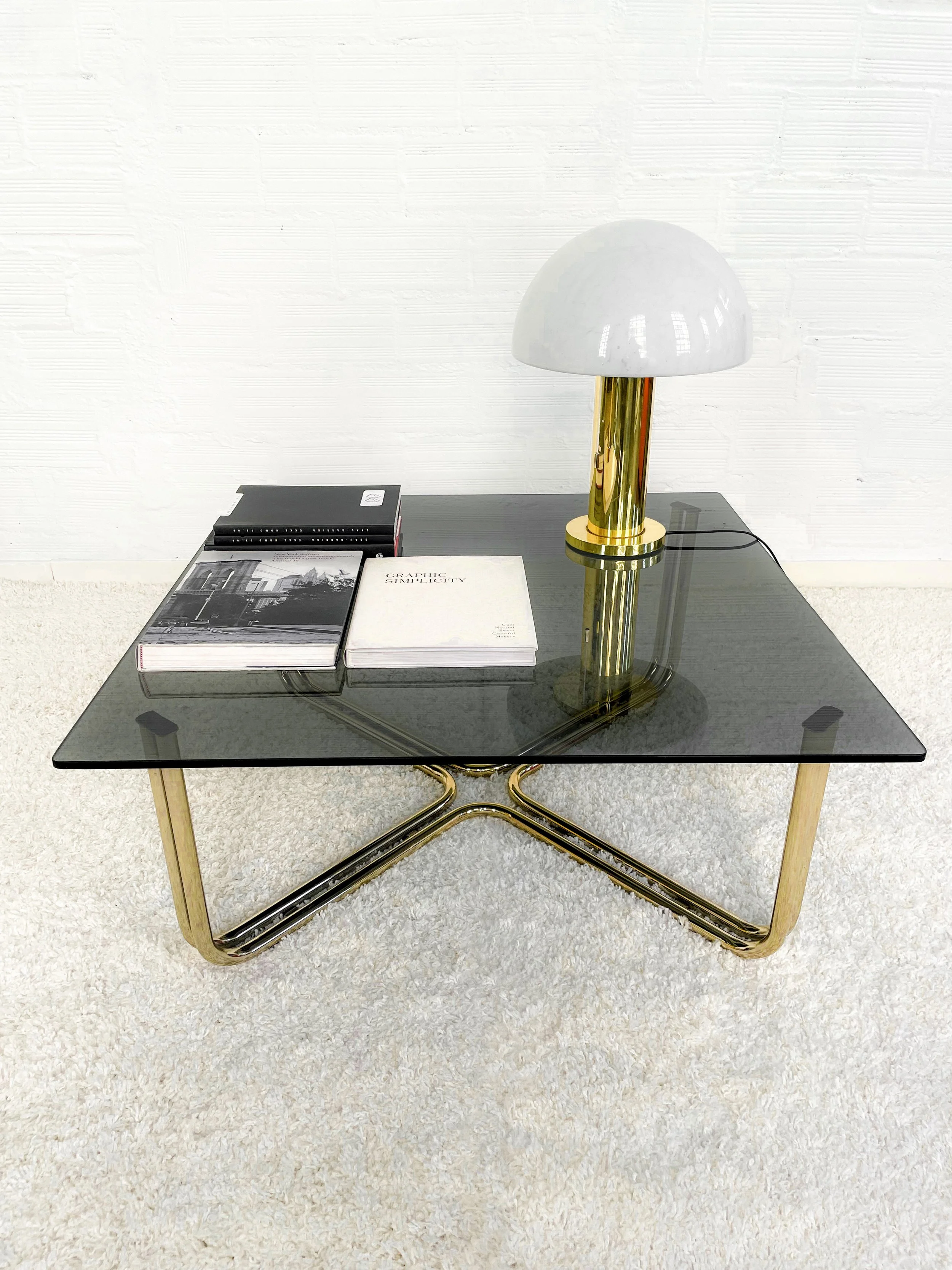 Mesa de centro estilo Giancarlo Frattini. Italia. 70s. Monda Lironda Vintage