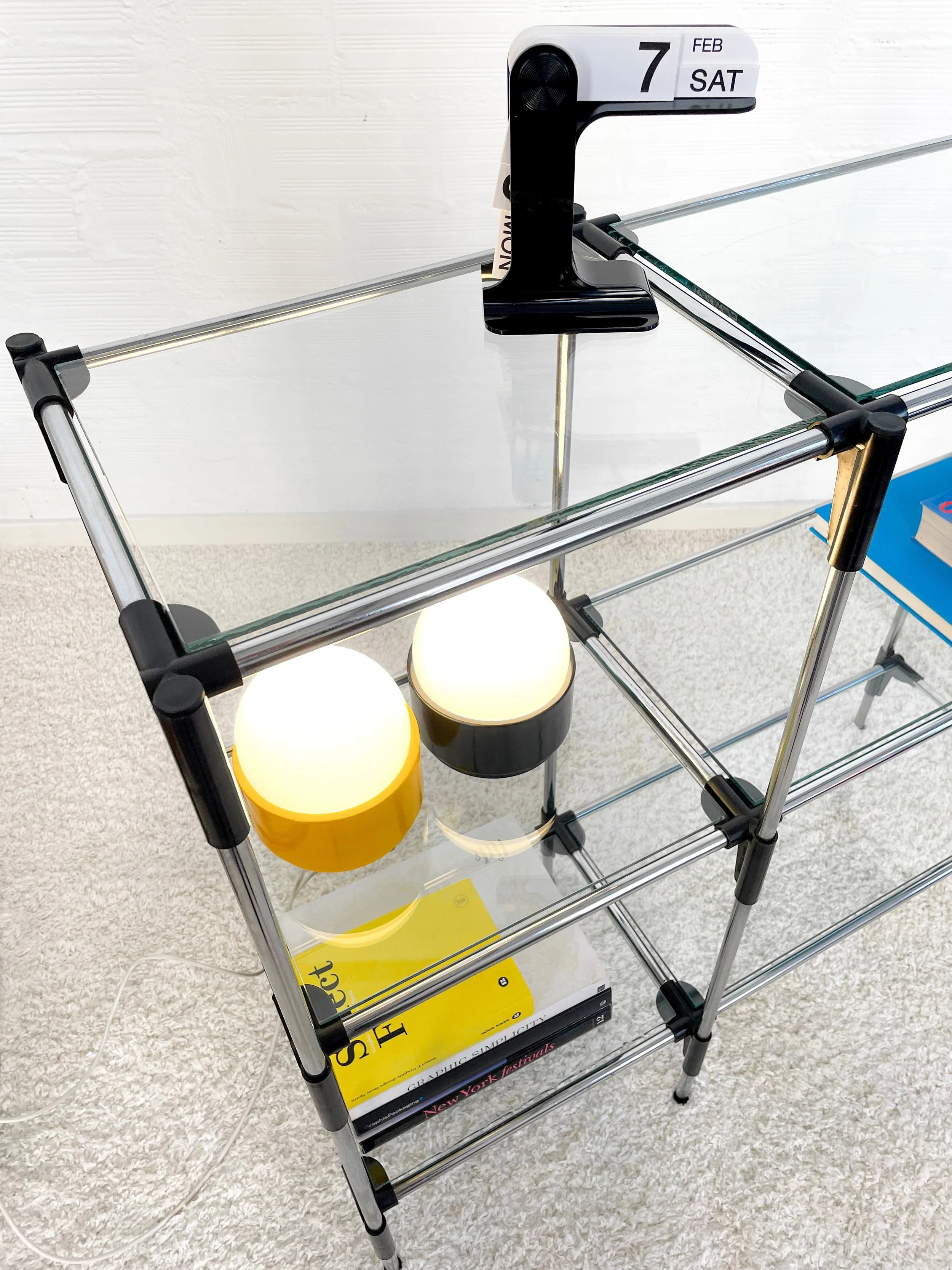 Estantería modular cristal. España 80s. Monda Lironda Vintage