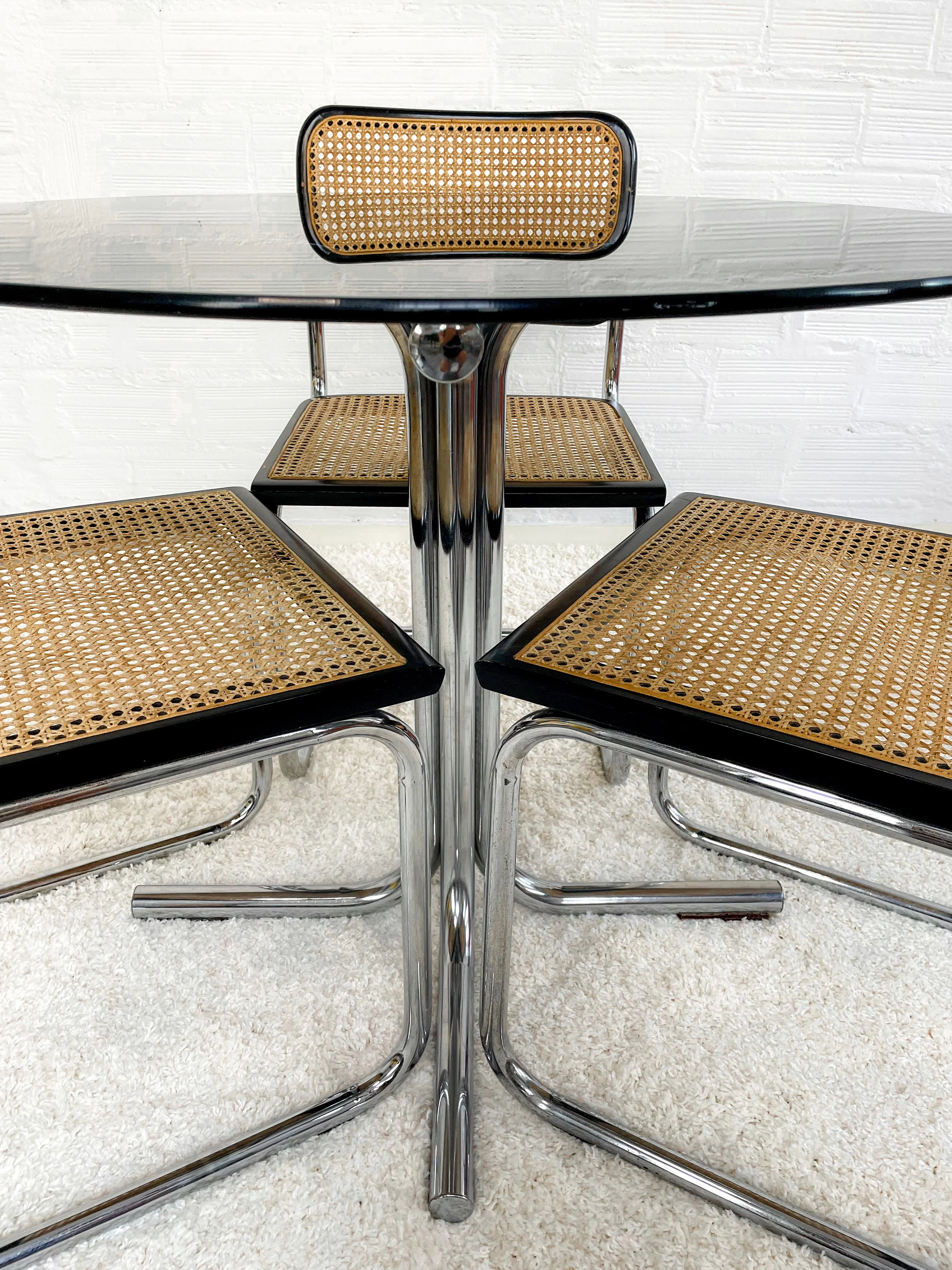 Mesa comedor vintage. Estructura cromada. 70s. Monda Lironda Vintage