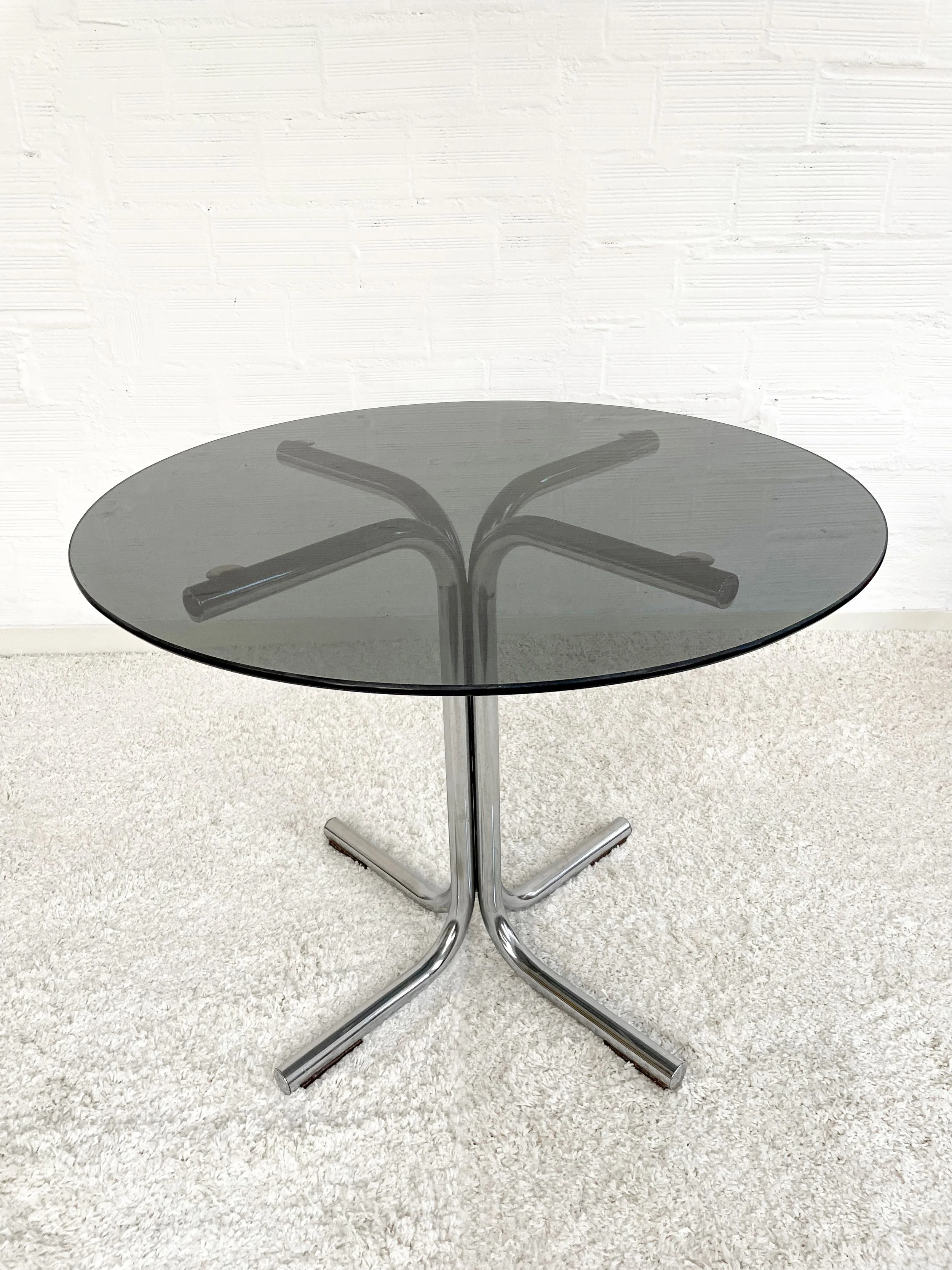 Mesa comedor vintage. Estructura cromada. 70s. Monda Lironda Vintage