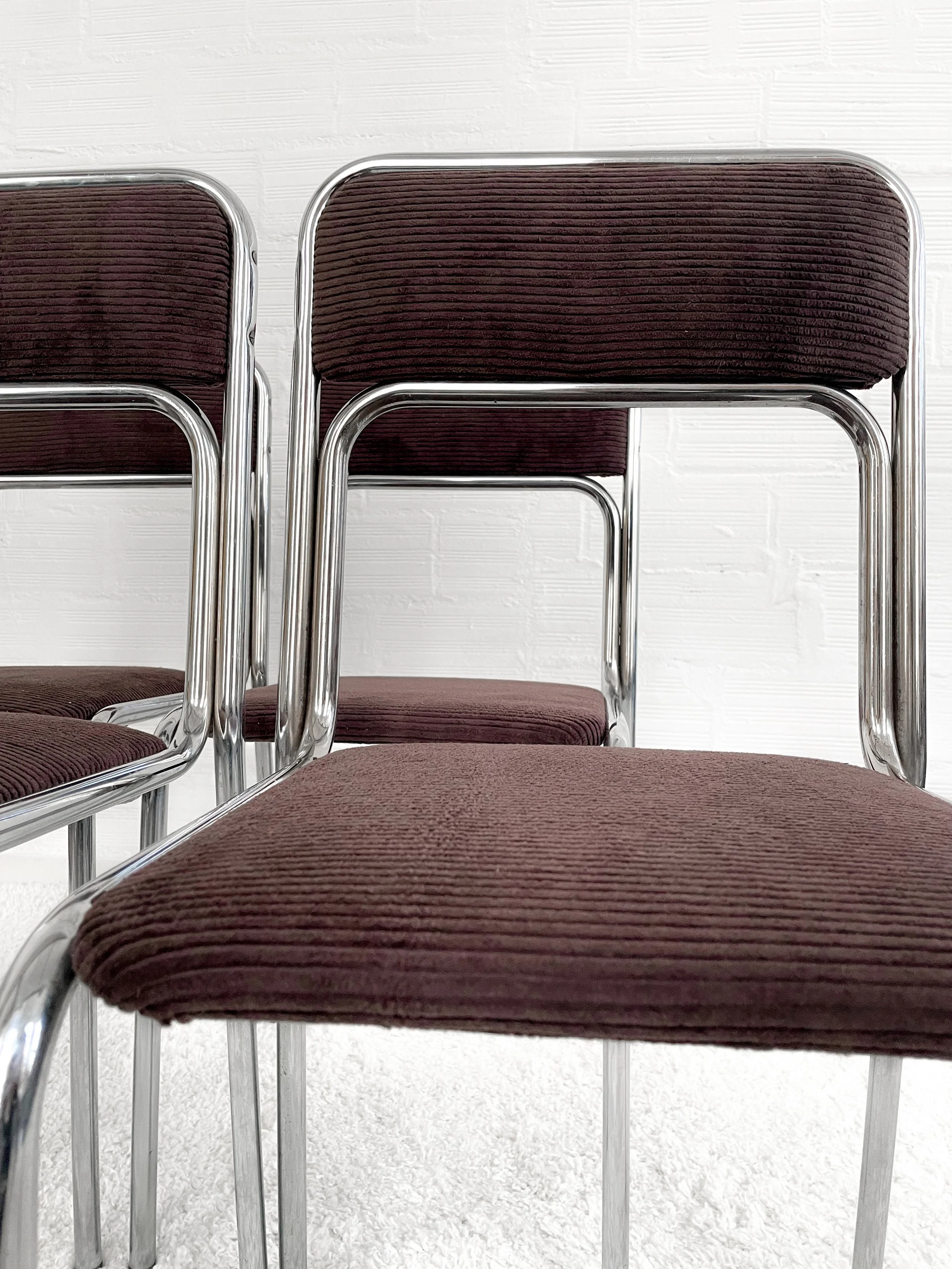 Sillas bauhaus tapizado pana. Italia, 70s. Monda Lironda Vintage