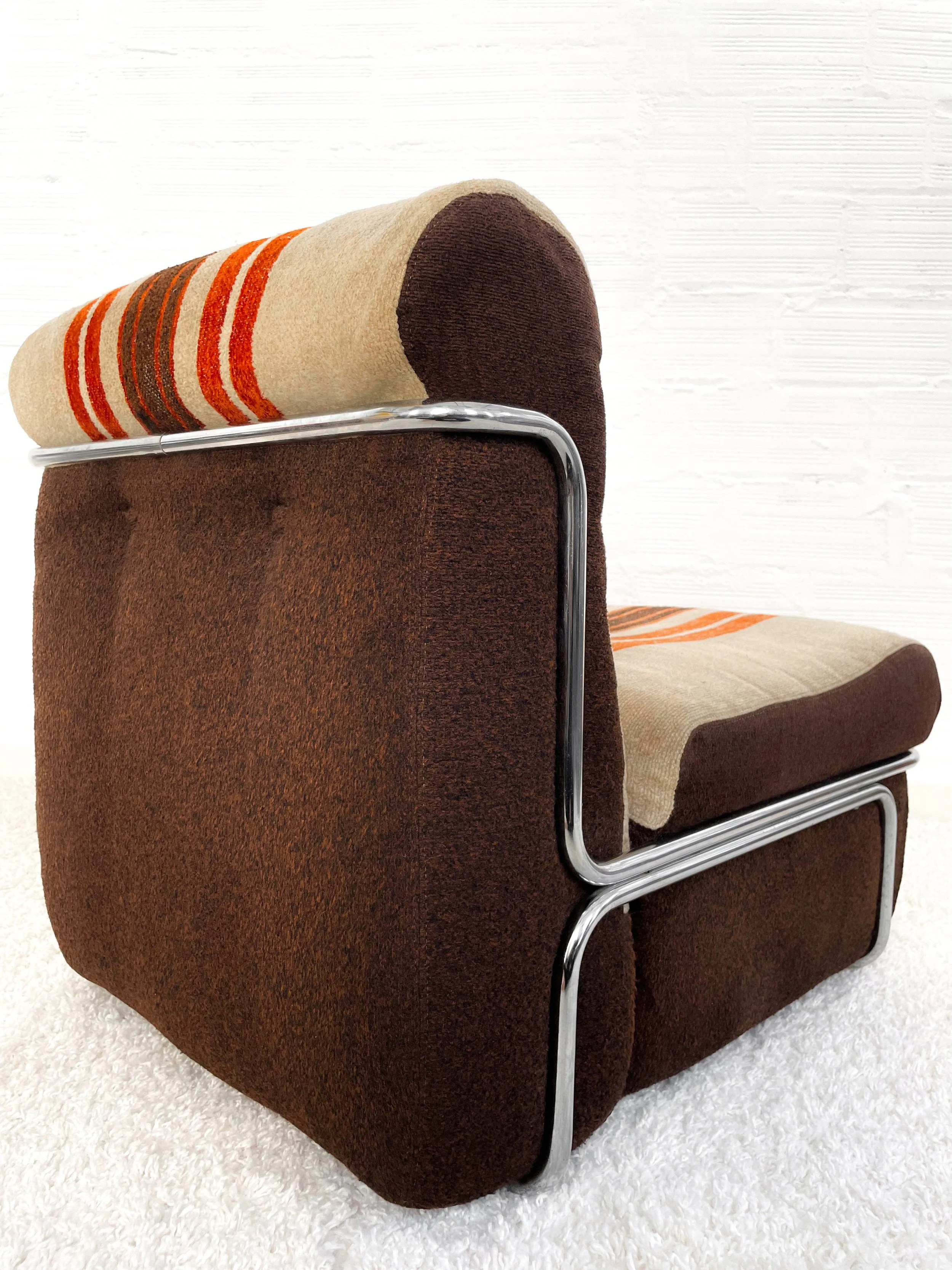 Butaca modular vintage años 70. Estructura cromada. Monda Lironda Vintage